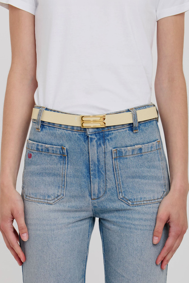 Victoria Beckham Dorian Belt In Ivory Grained Leather outlook