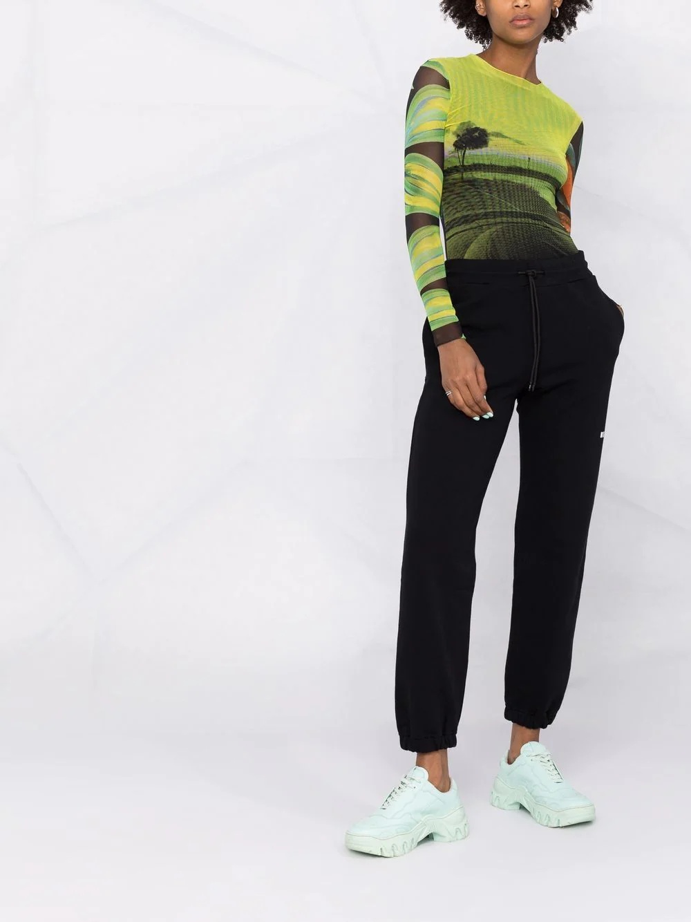 logo-print cotton joggers - 2