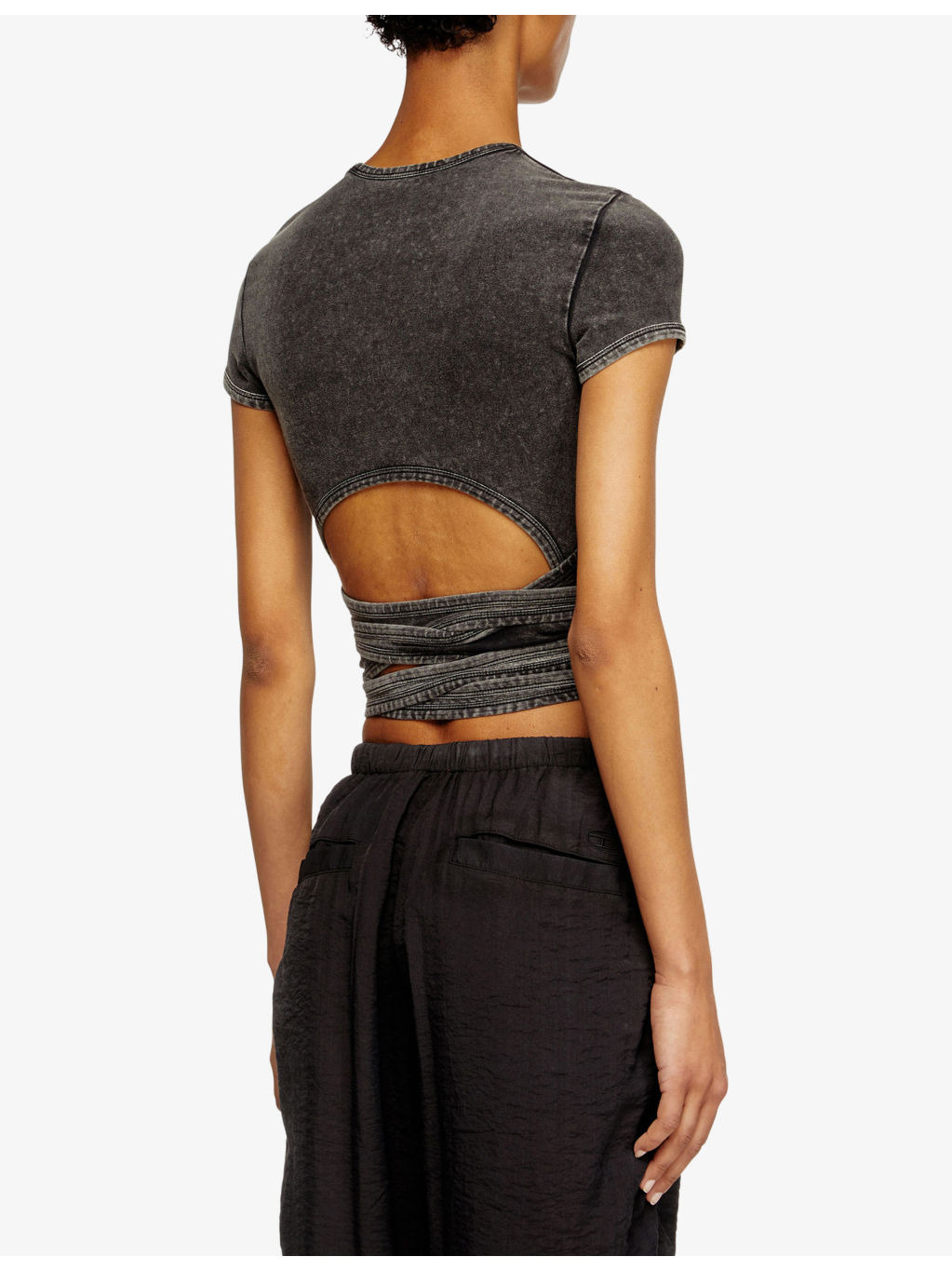 T-Bunny-Tail Wrap-Around Cotton-Jersey T-Shirt - 4