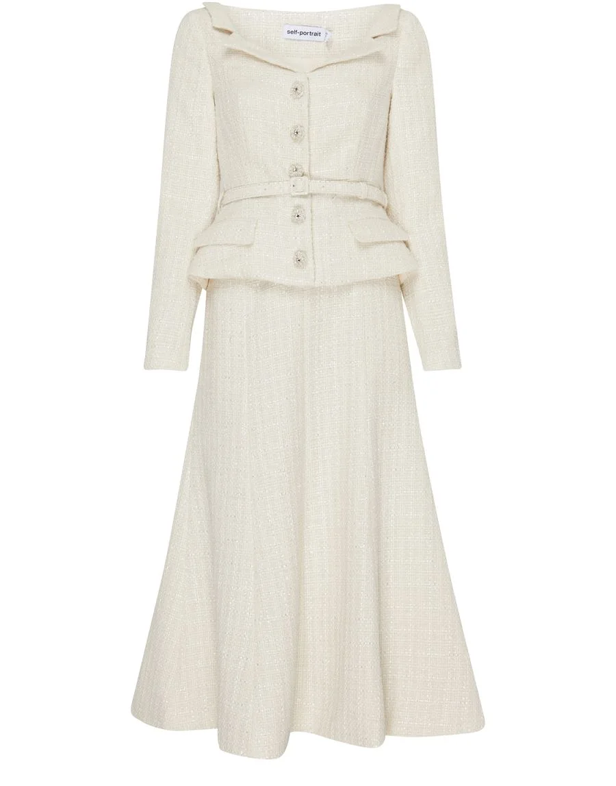 Boucle tailored midi dress - 1