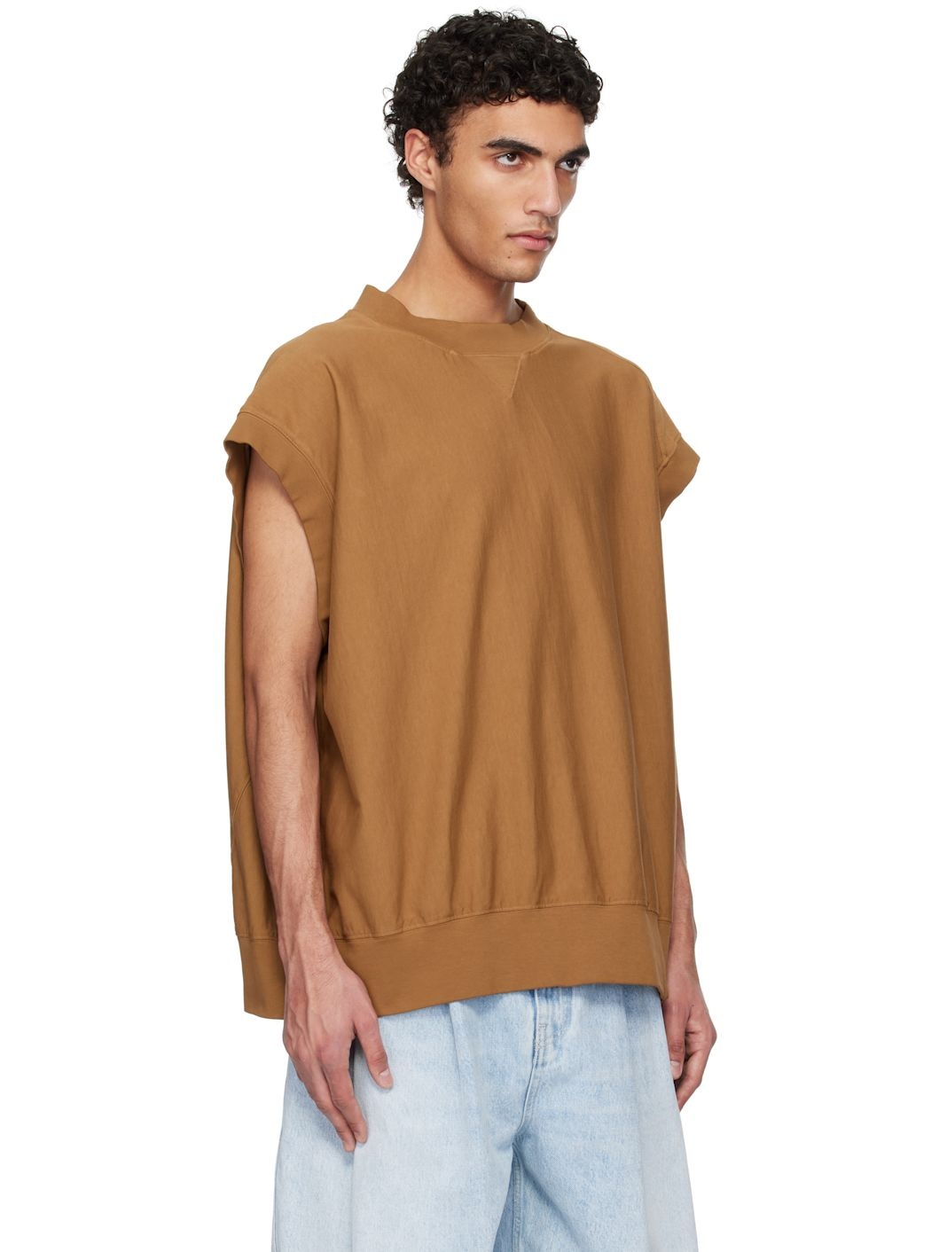 Tan Cap Sleeve Sweatshirt - 2