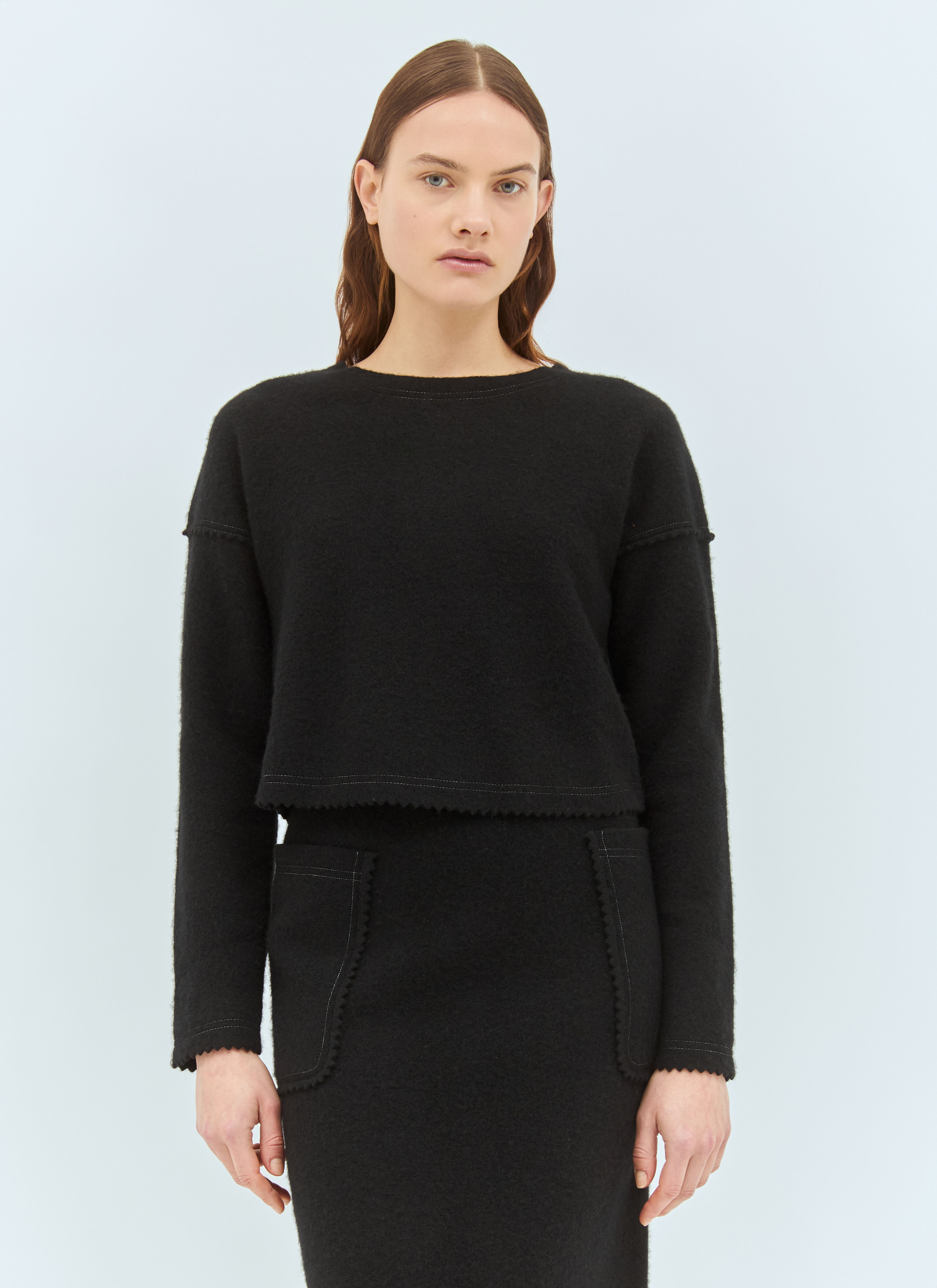 Wool And Cashmere Cropped Sweater - 1