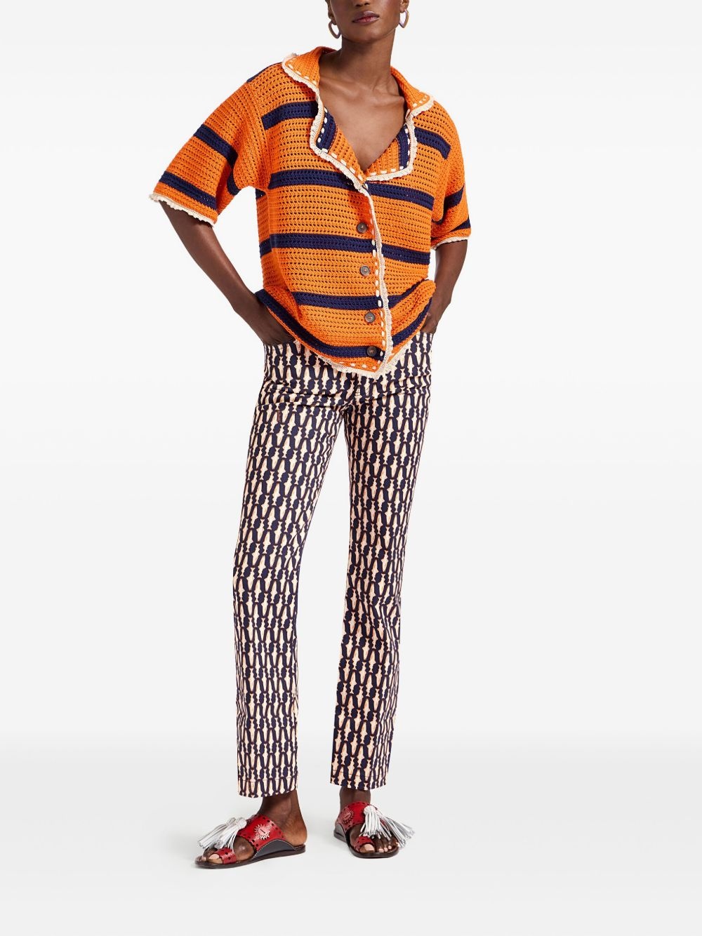 geometric-print flare jeans - 2