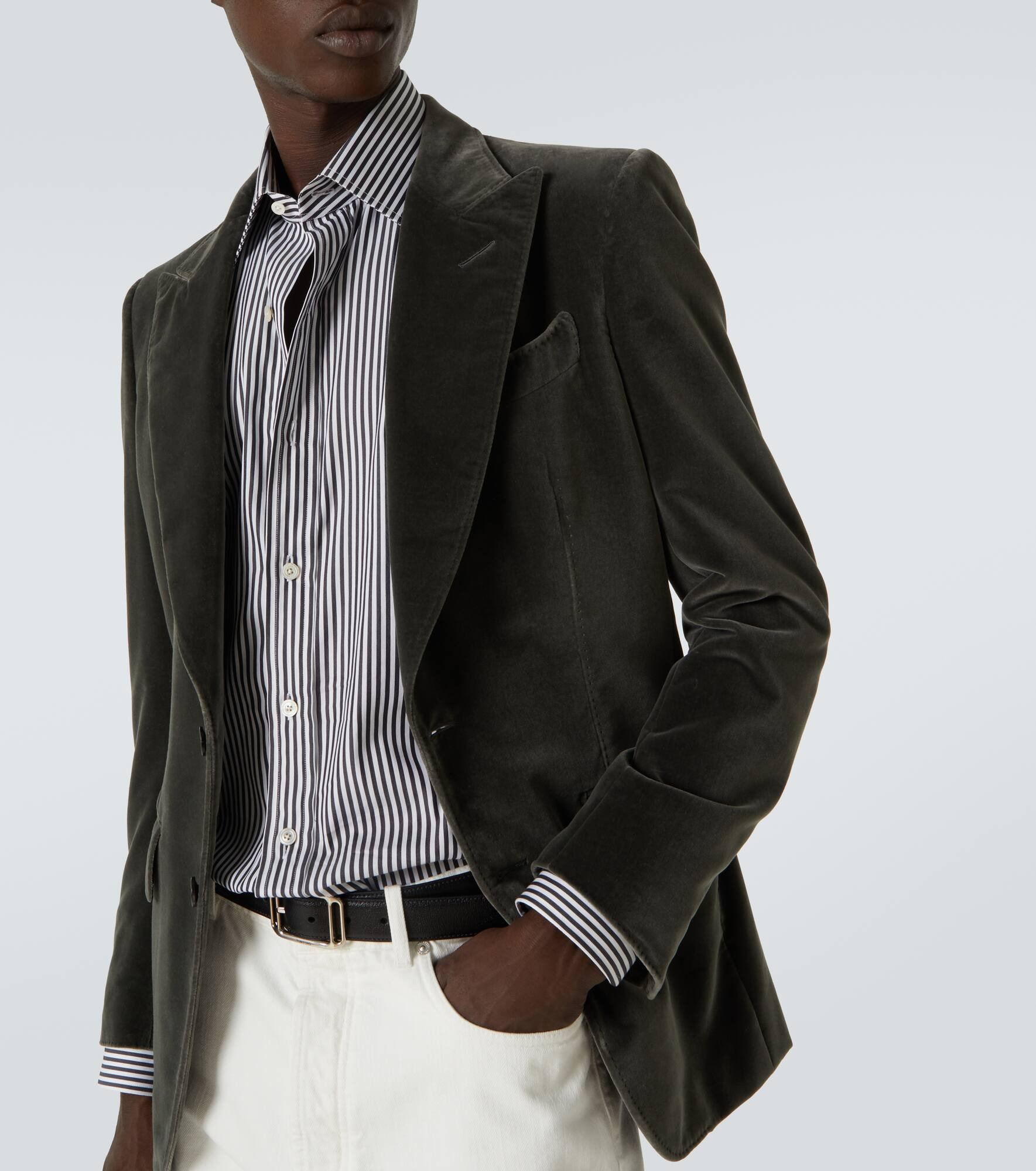 Ladder striped cotton shirt - 5