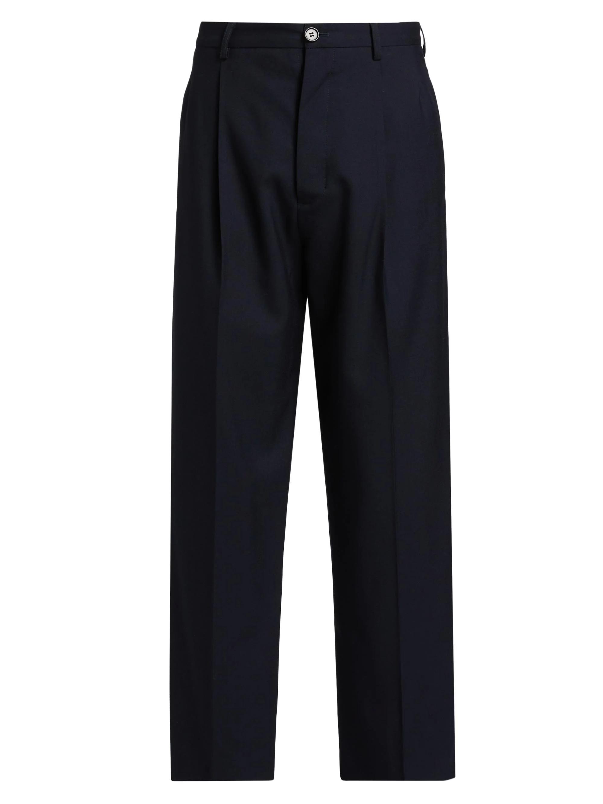 Men's Pleated Tropical Wool Pants - Blue Black - 1