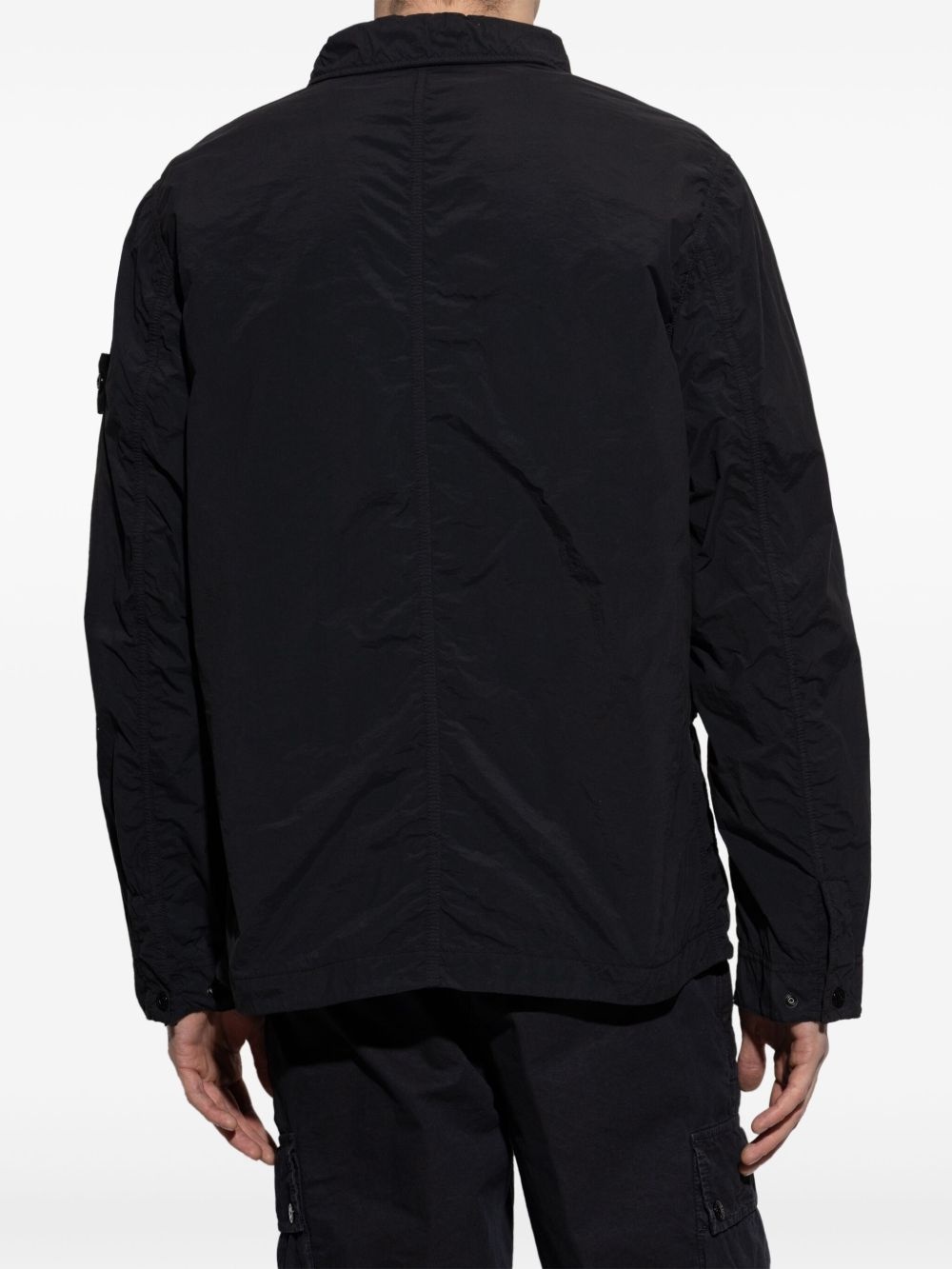 creased multi-pocket shirt jacket - 4