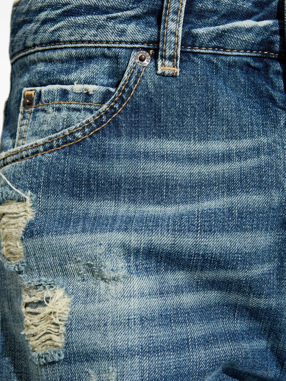 distressed wide-leg jeans - 5