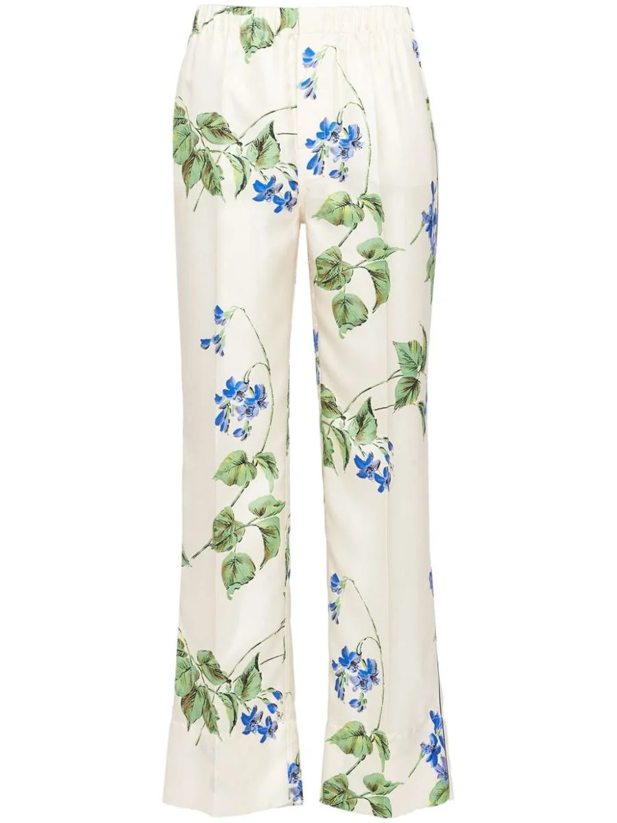 Prada Floral Twill Trousers - 1