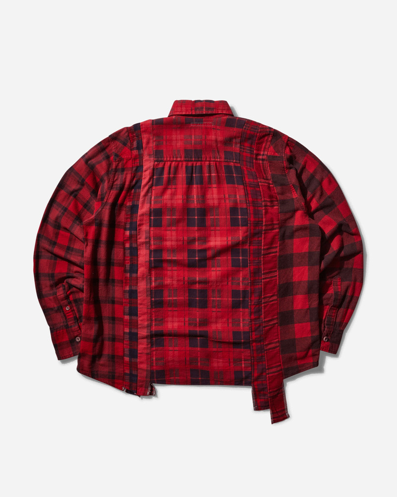 NEEDLES 7 Cuts Flannel Shirt Over Dye Red outlook