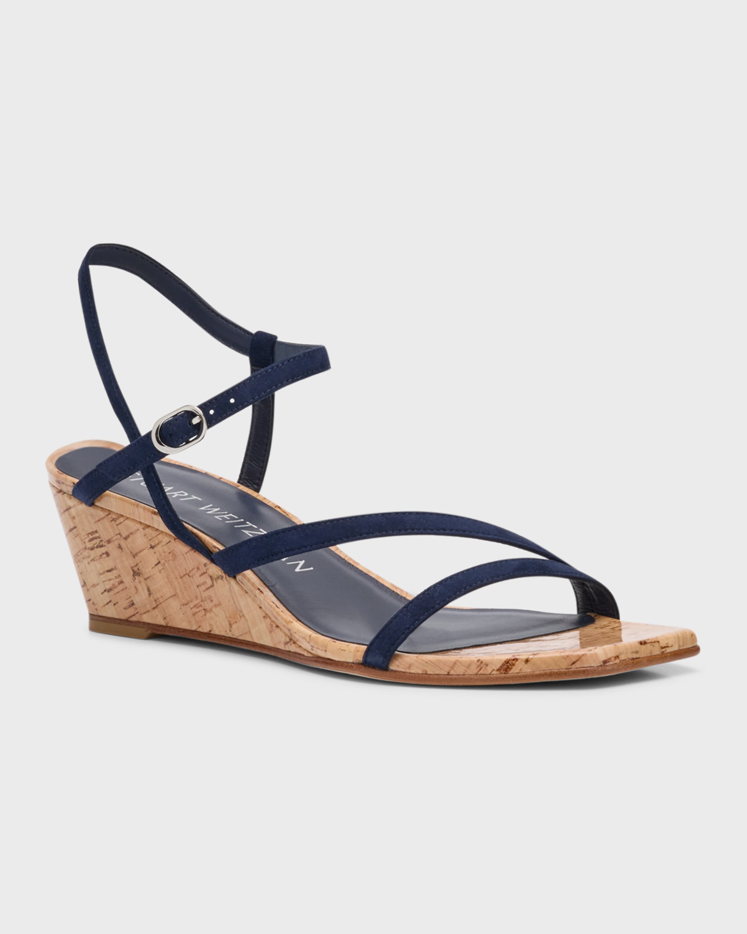 Oasis Suede Ankle-Strap Wedge Sandals - 5