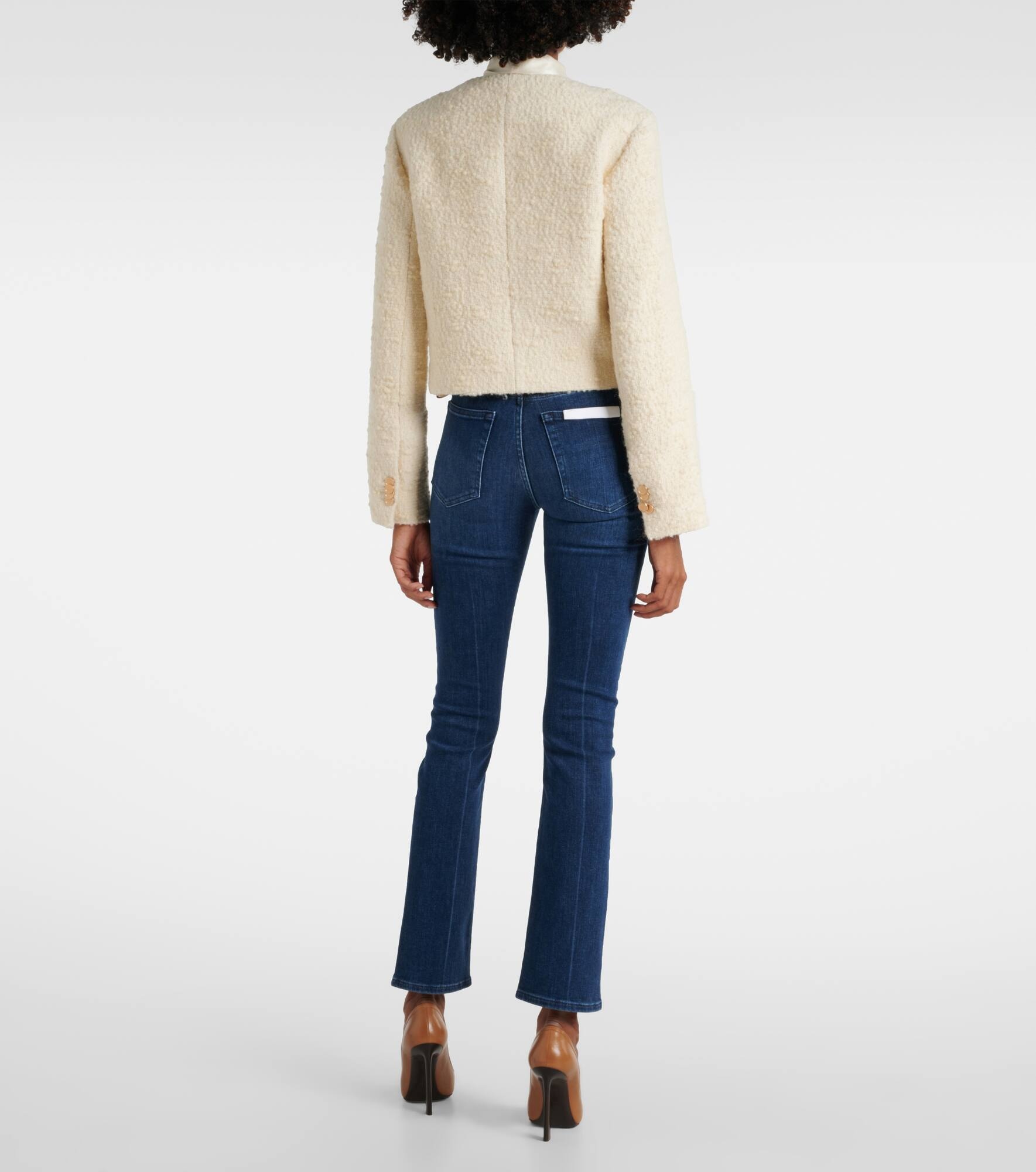 Cropped cotton and wool jacket - 3