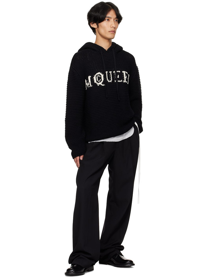 Alexander McQueen Black Cropped Hoodie outlook