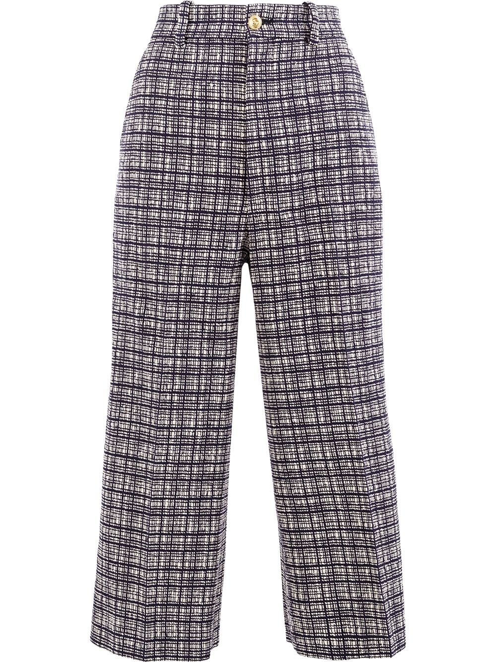 check patterned cropped trousers - 1