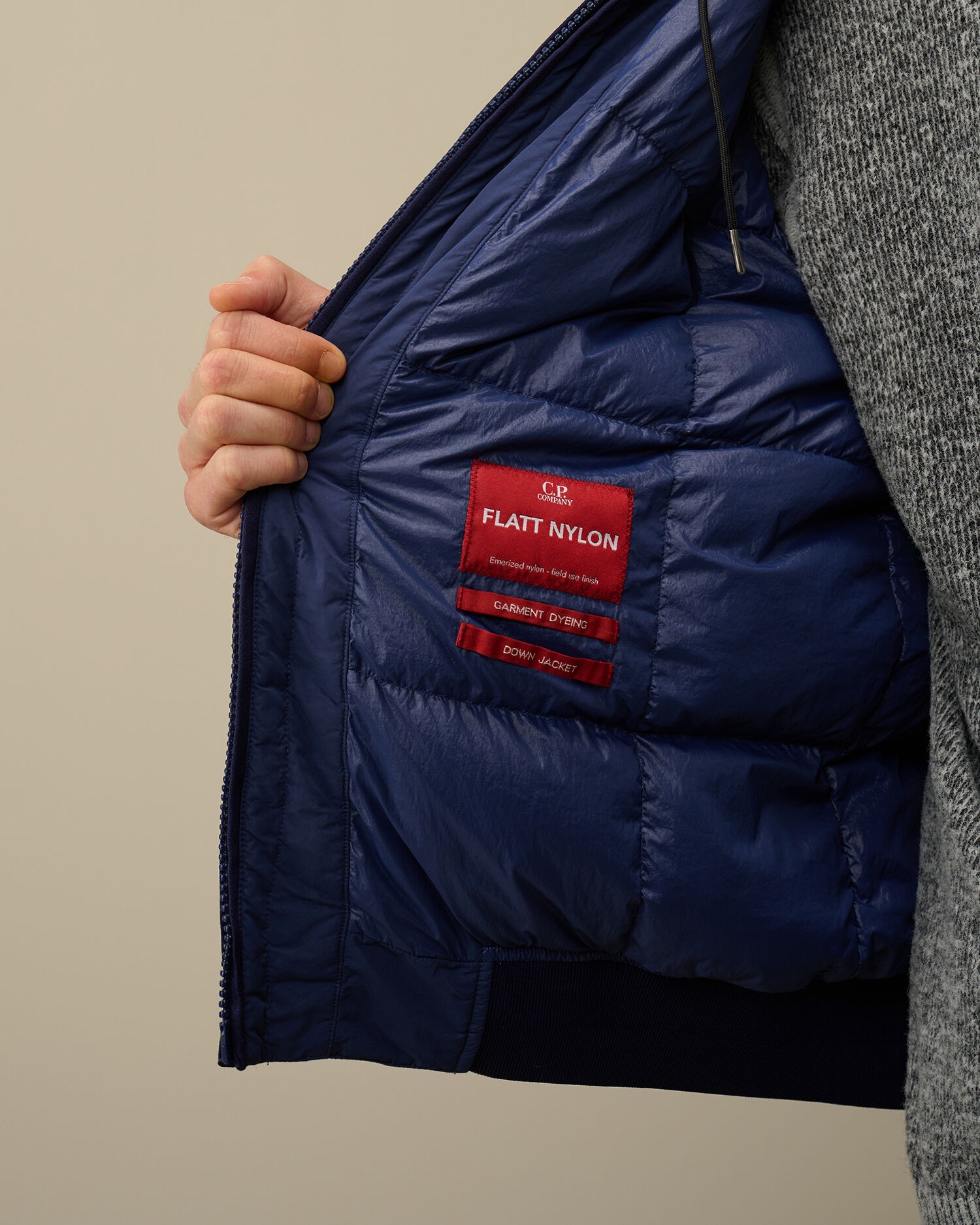 C.P. Company Flatt Nylon Hooded Short Down Jacket | REVERSIBLE C.P. Company Flatt Nylon Hooded Short Down Jacket | REVERSIBLE