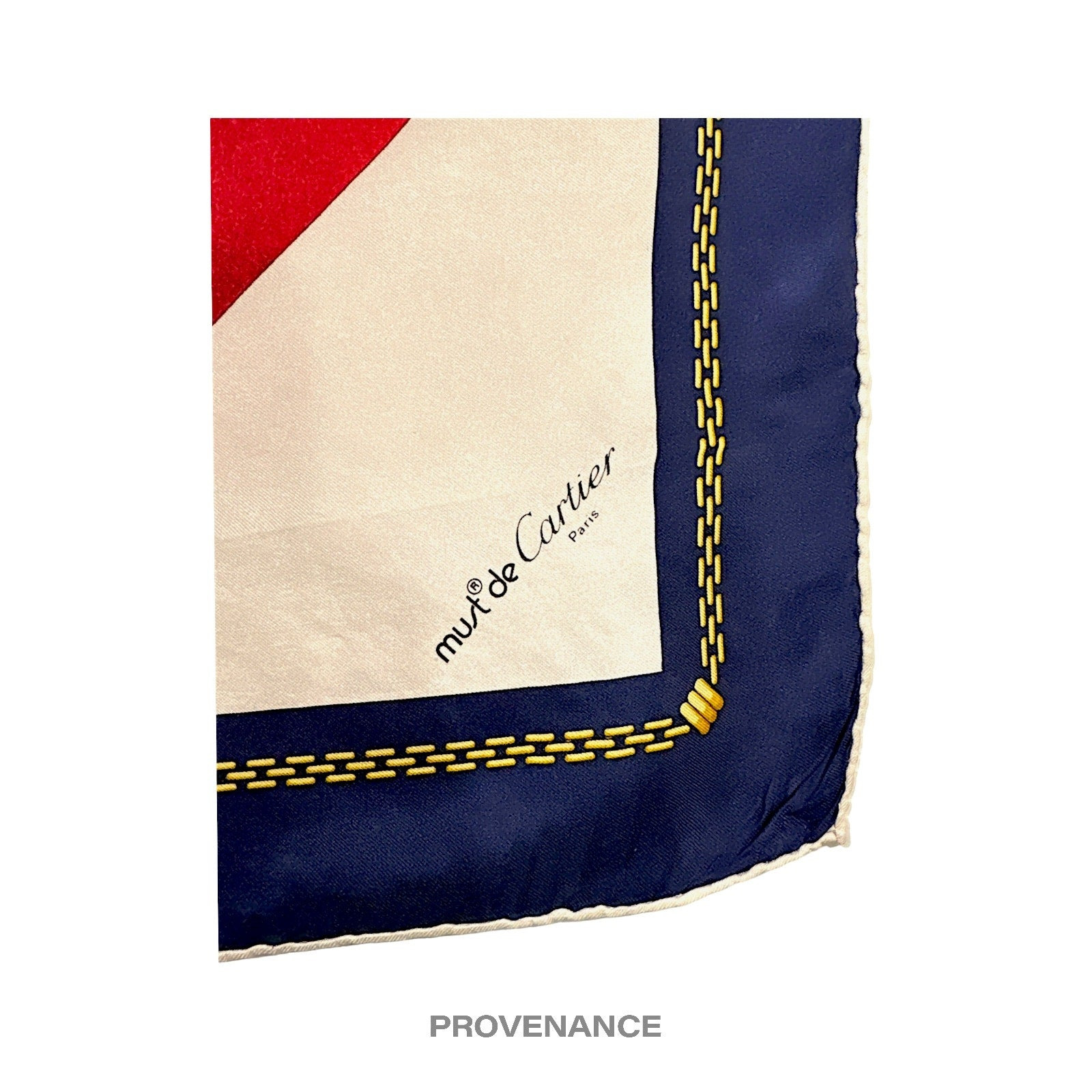 Cartier Ruby Gem Chain Logo Silk Scarf - Multicolor 80 - 3