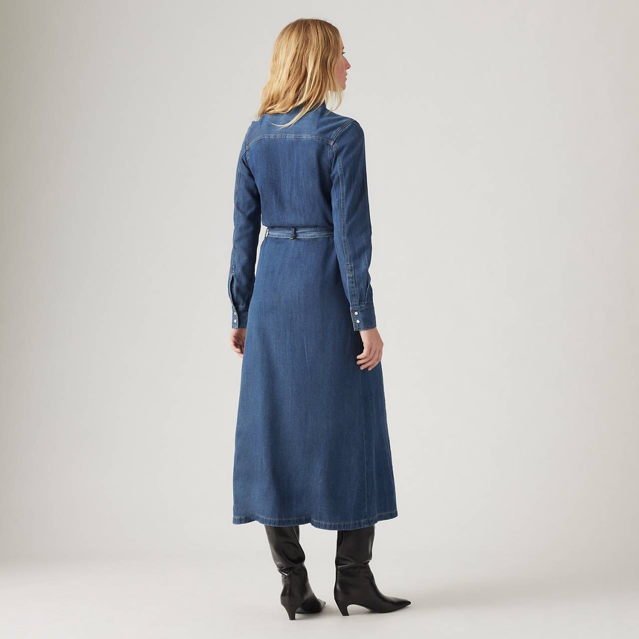 QUINNEY DENIM DRESS - 4