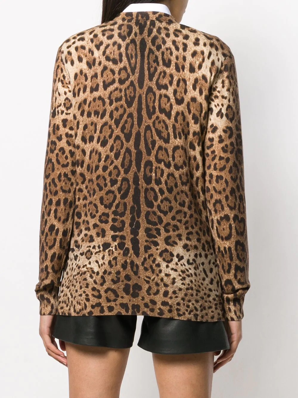 cashmere animal print sweater - 4