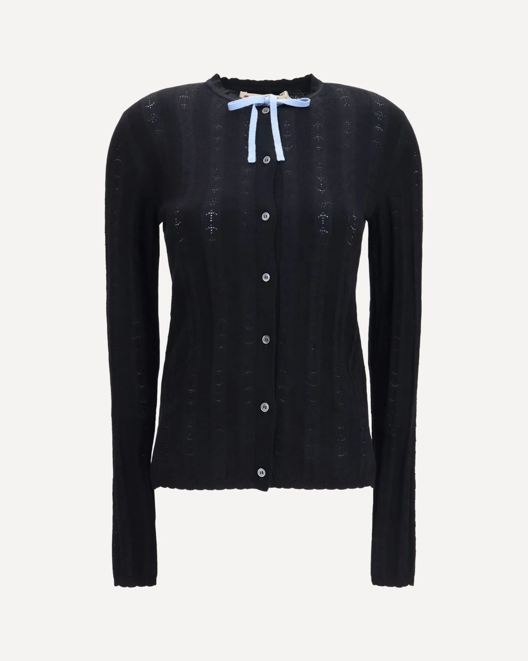 Wool and silk Cardigan with bow - 1