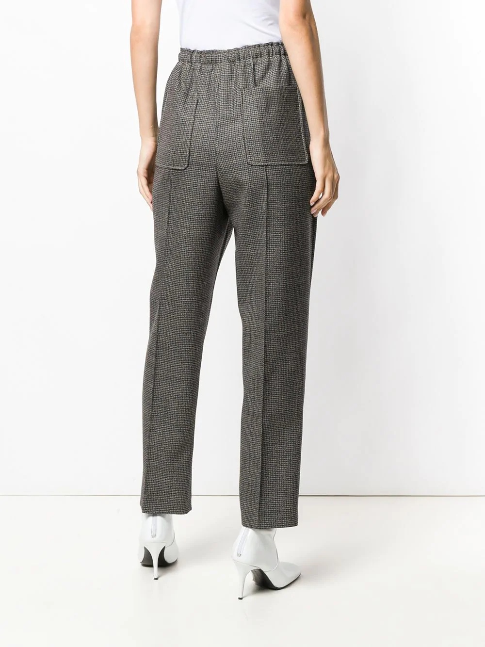 microcheck drawstring trousers - 4