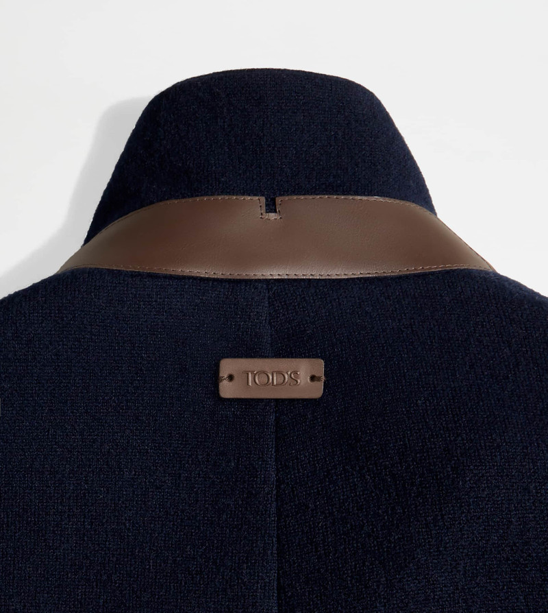 COAT IN CASHMERE BLEND JERSEY - BLUE 7