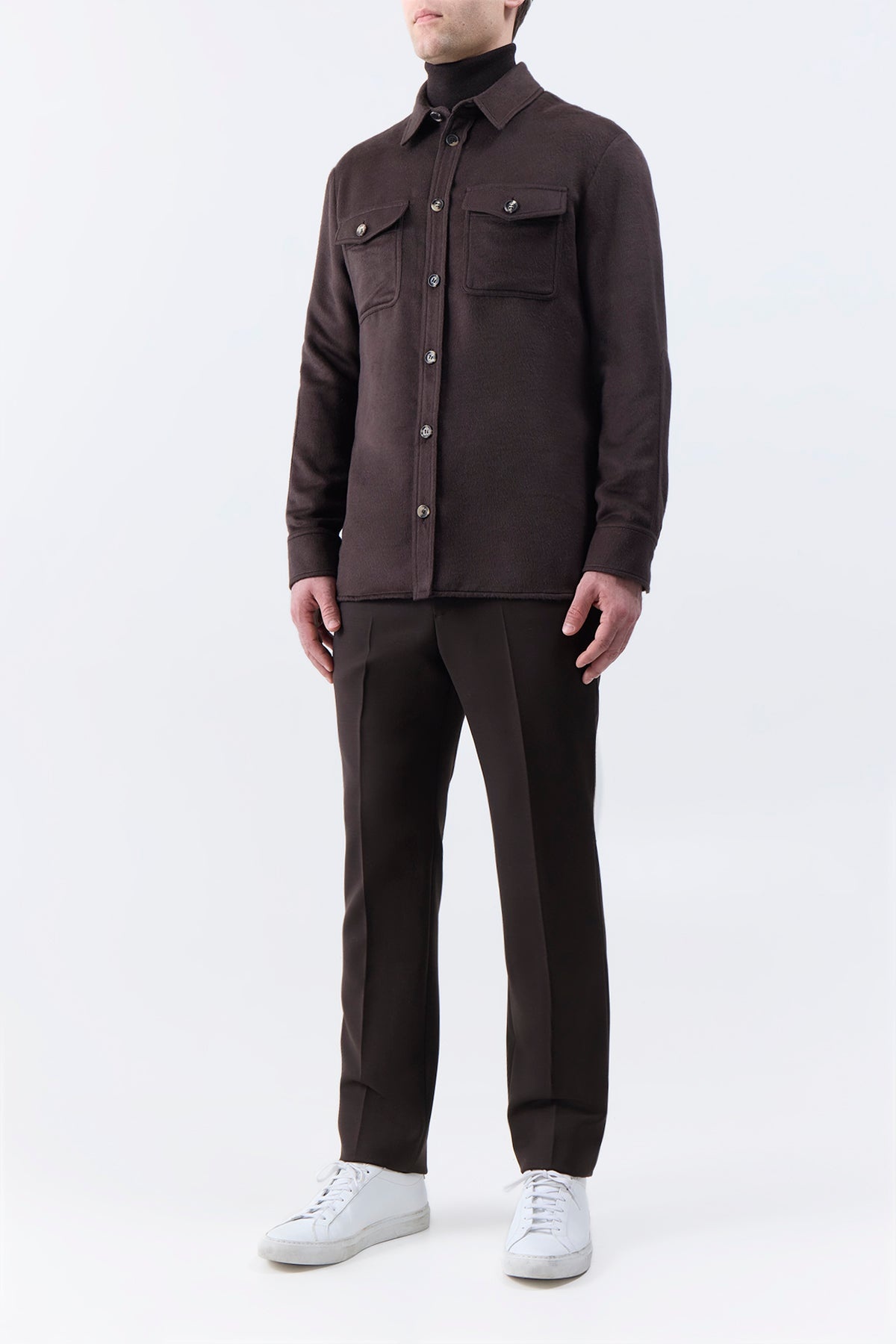 Lucas Overshirt in Chocolate Winter Silk - 3