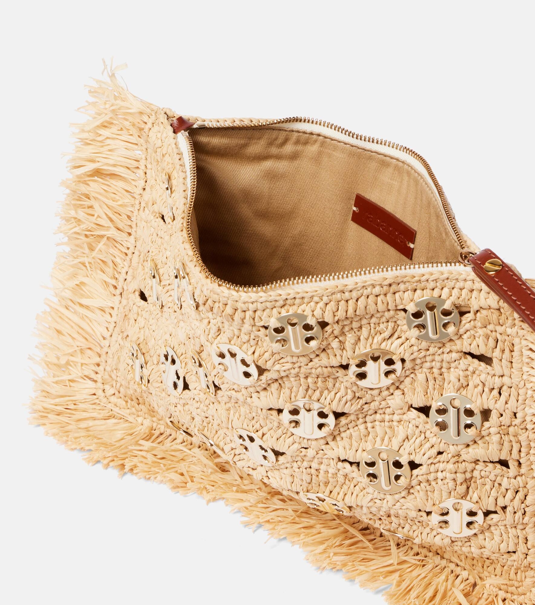 Embellished raffia clutch - 3
