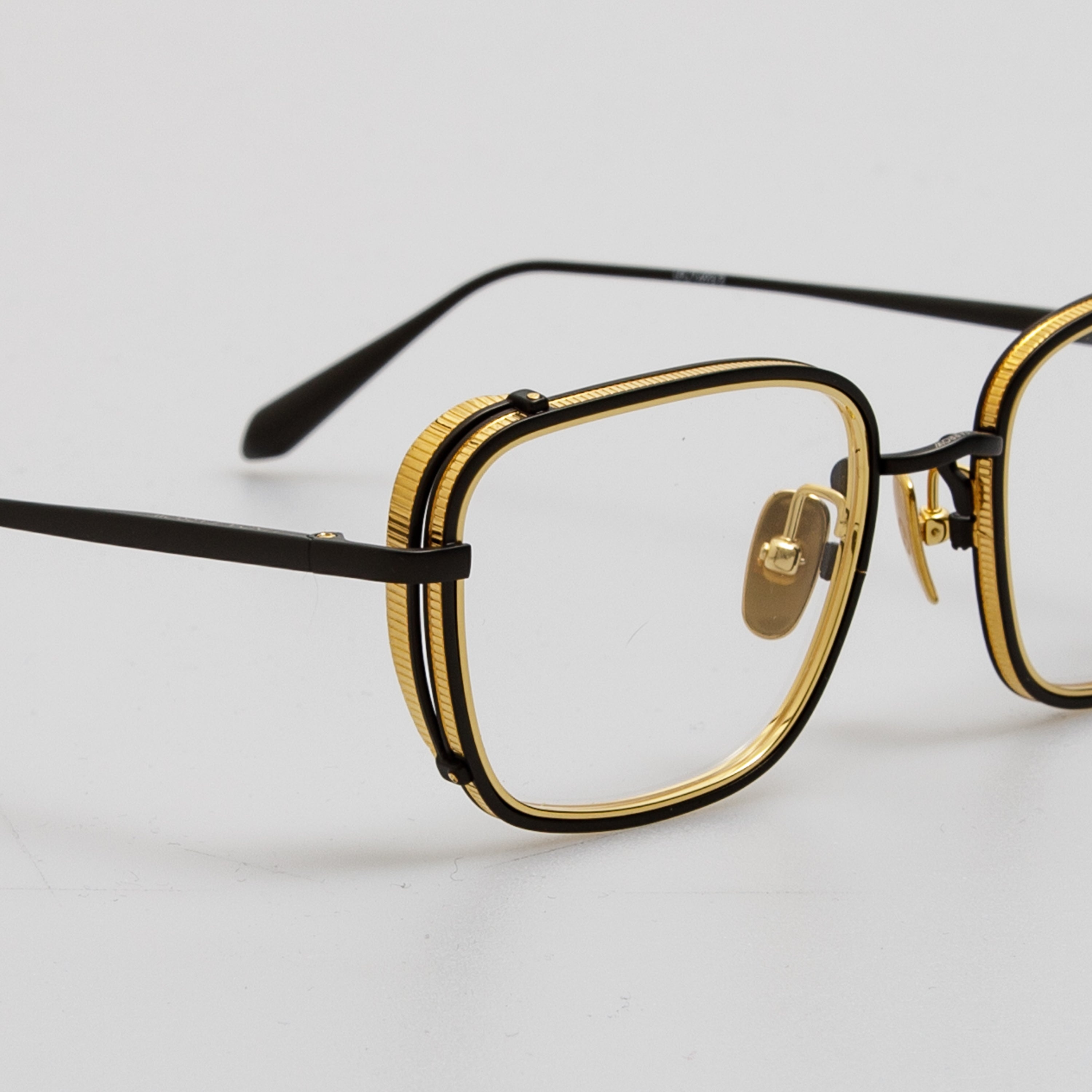Ofer Rectangular Optical Frame in Matt Nickel and Yellow Gold - 3