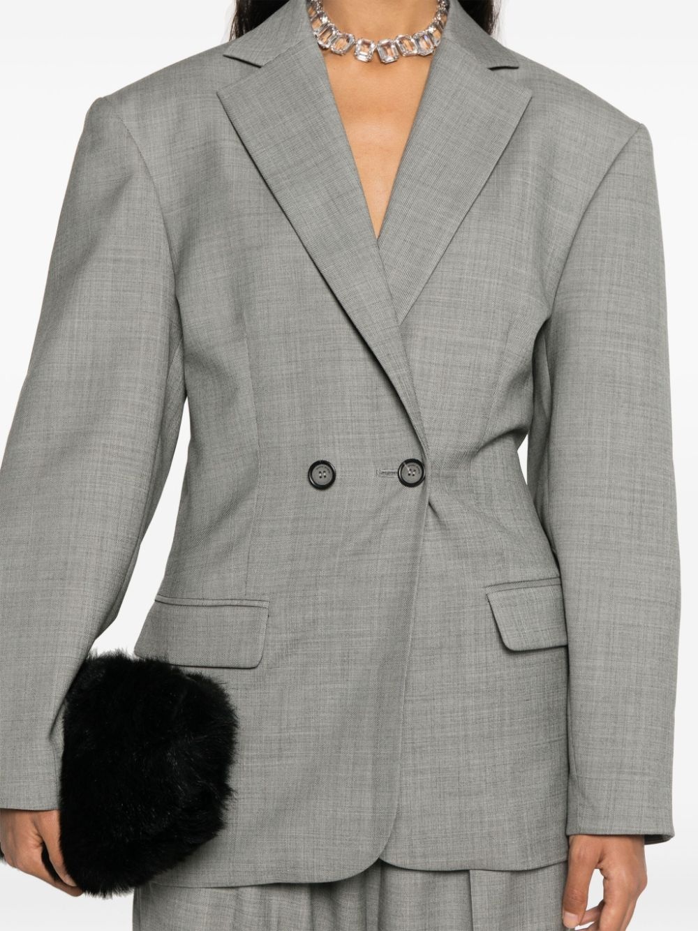 notch-lapels double-breasted blazer - 5