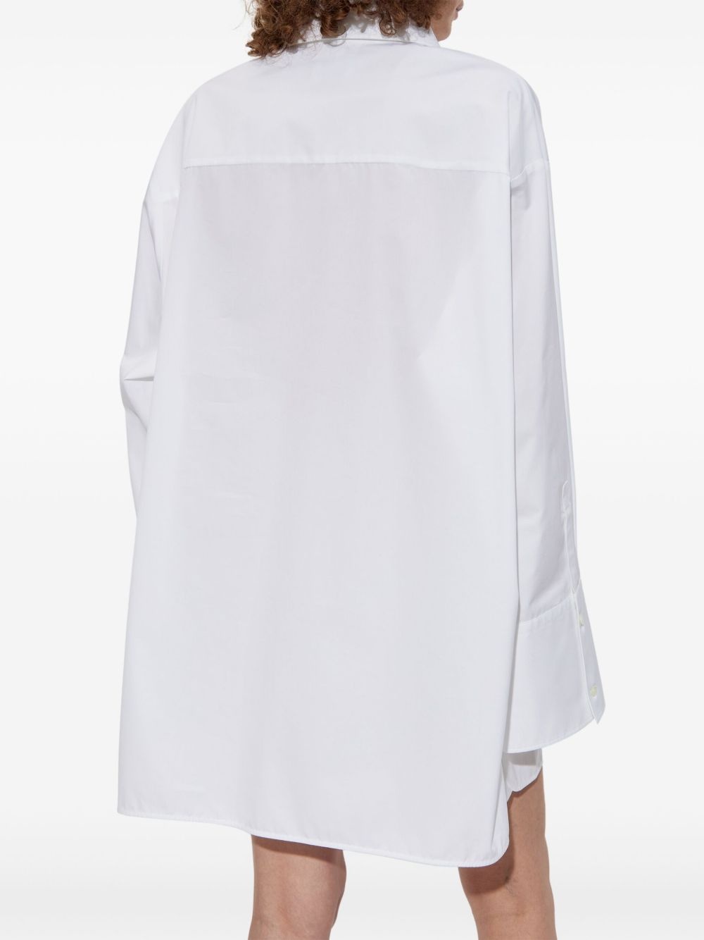embroidered logo shirt dress - 4