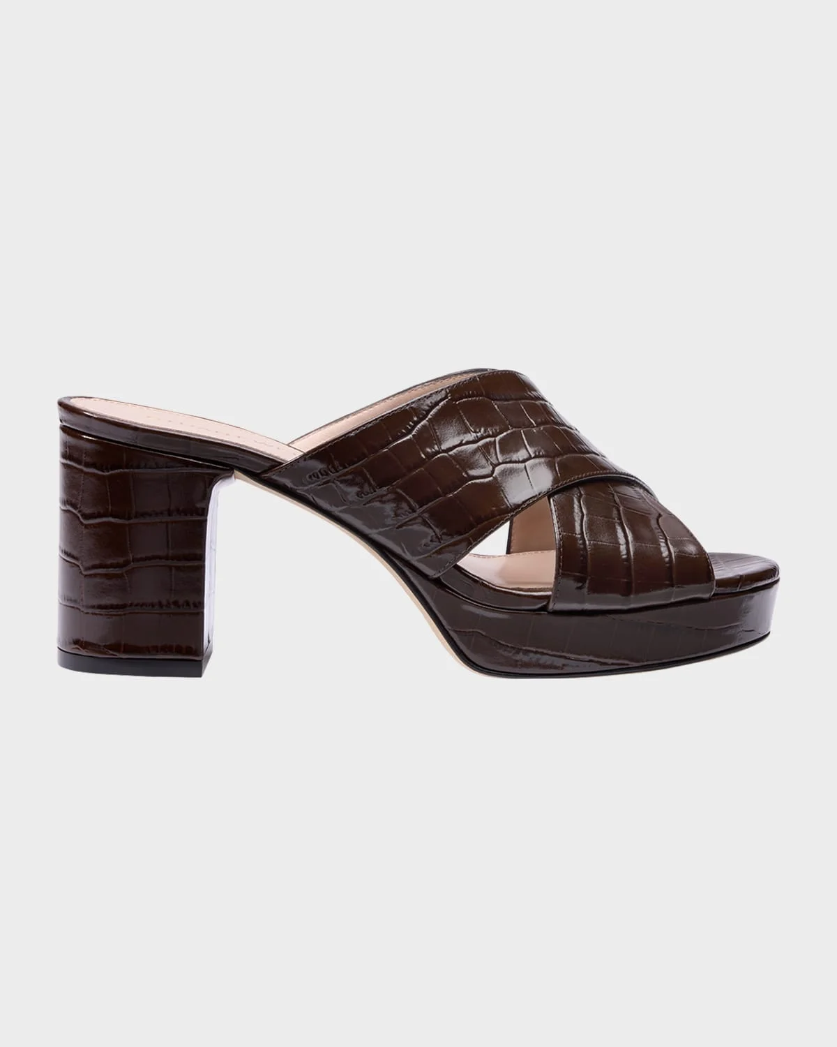 80mm Dayna Croc-Embossed Leather Platform Sandals - 1