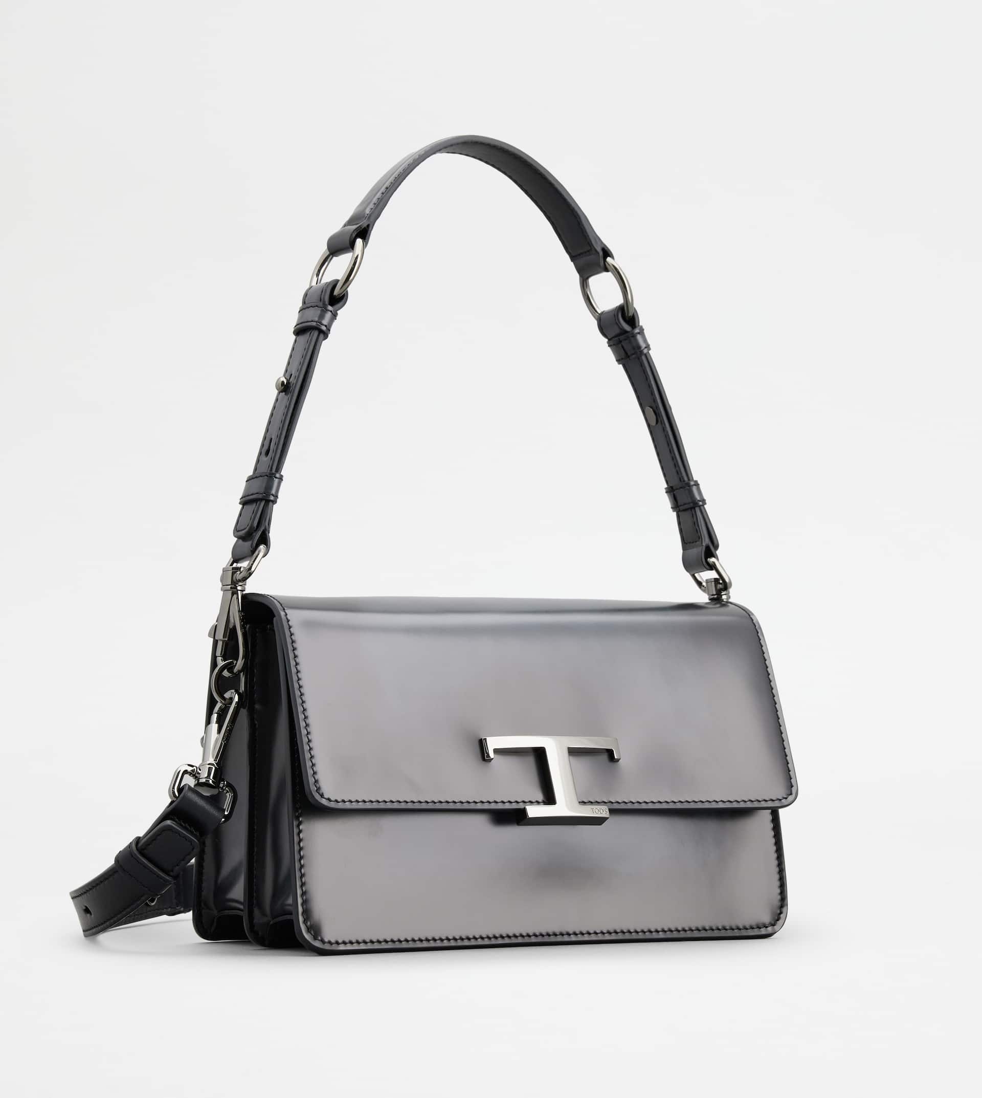 T TIMELESS SHOULDER BAG IN LEATHER MINI - GREY - 3