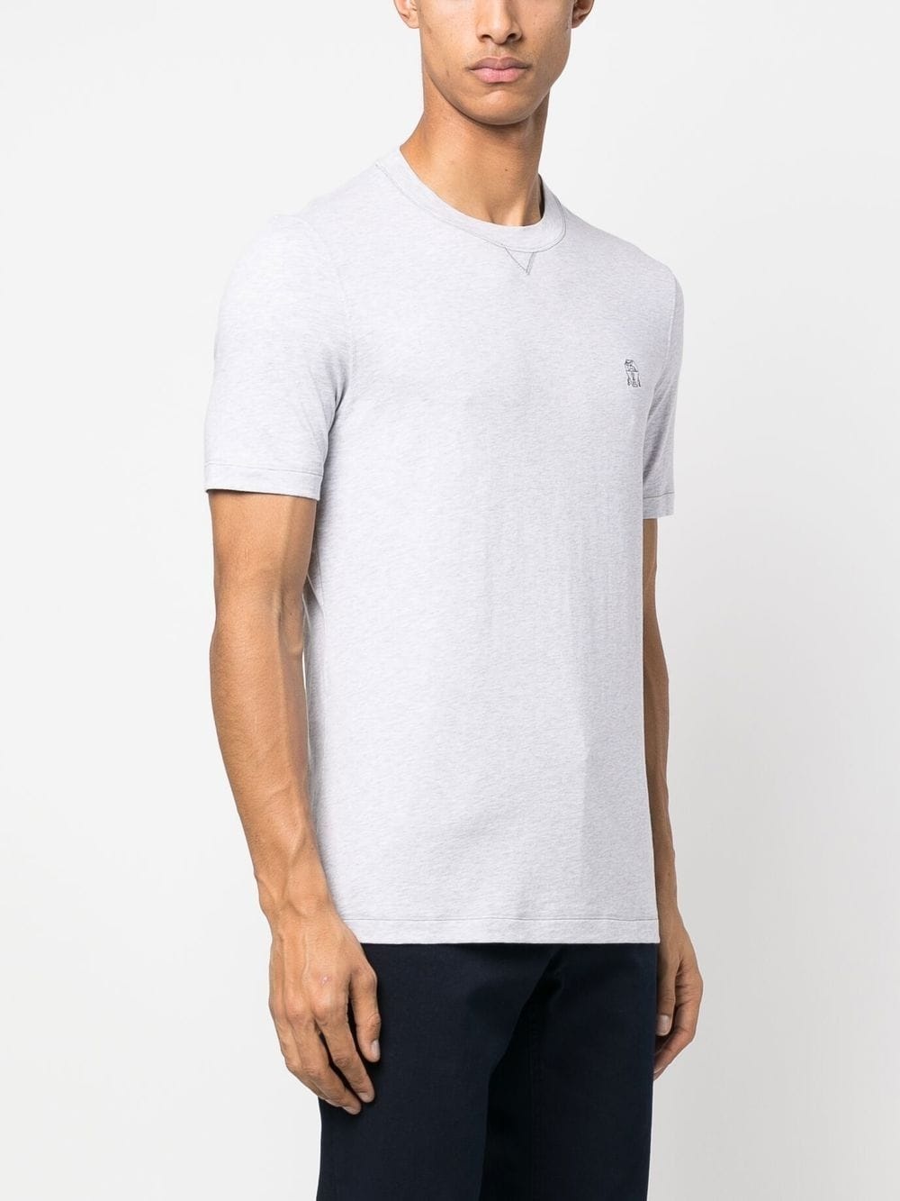 embroidered-logo cotton T-shirt - 3