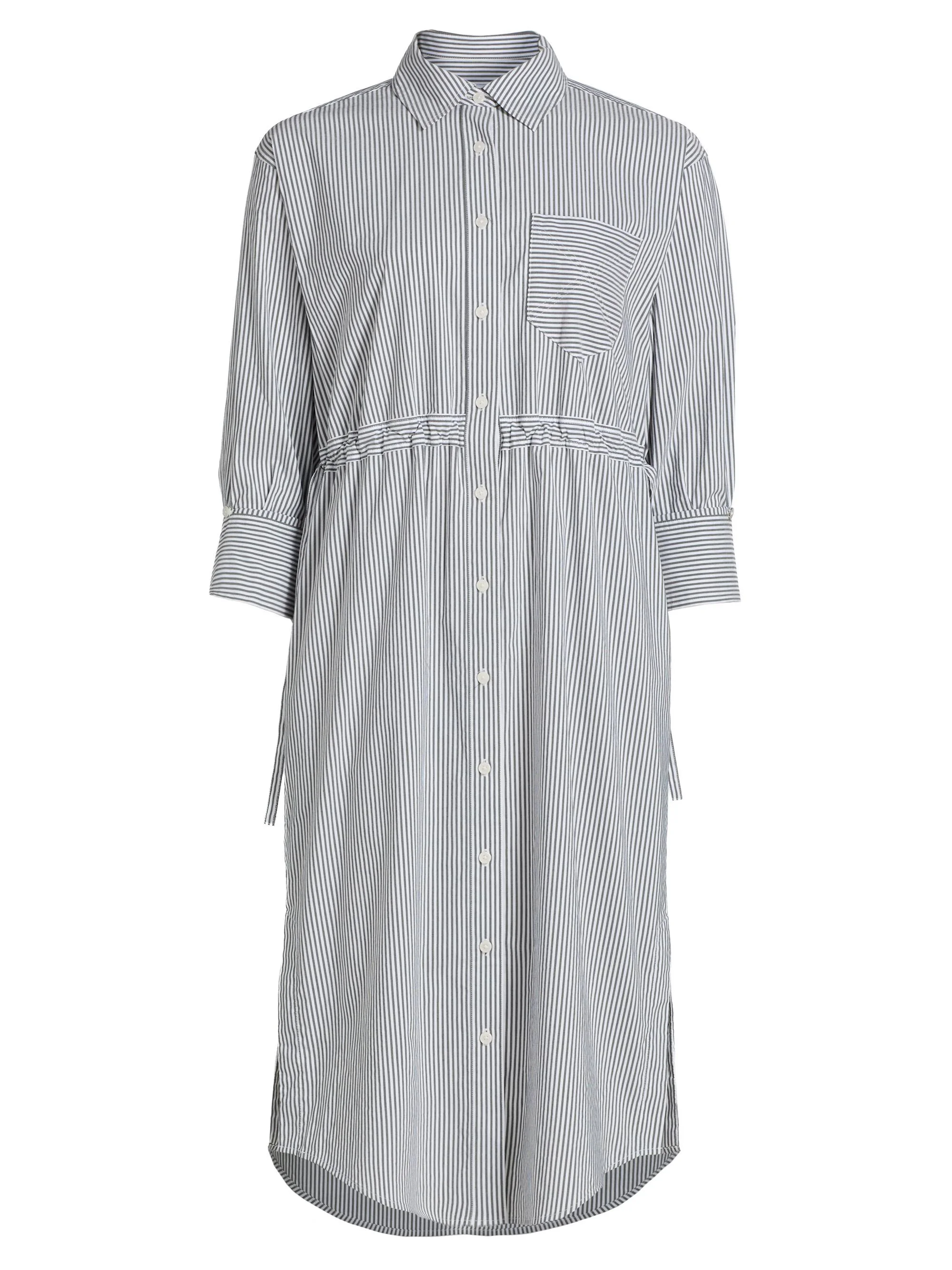 Women's Annalisa Striped Cotton-Blend Shirtdress - Grey White - 1