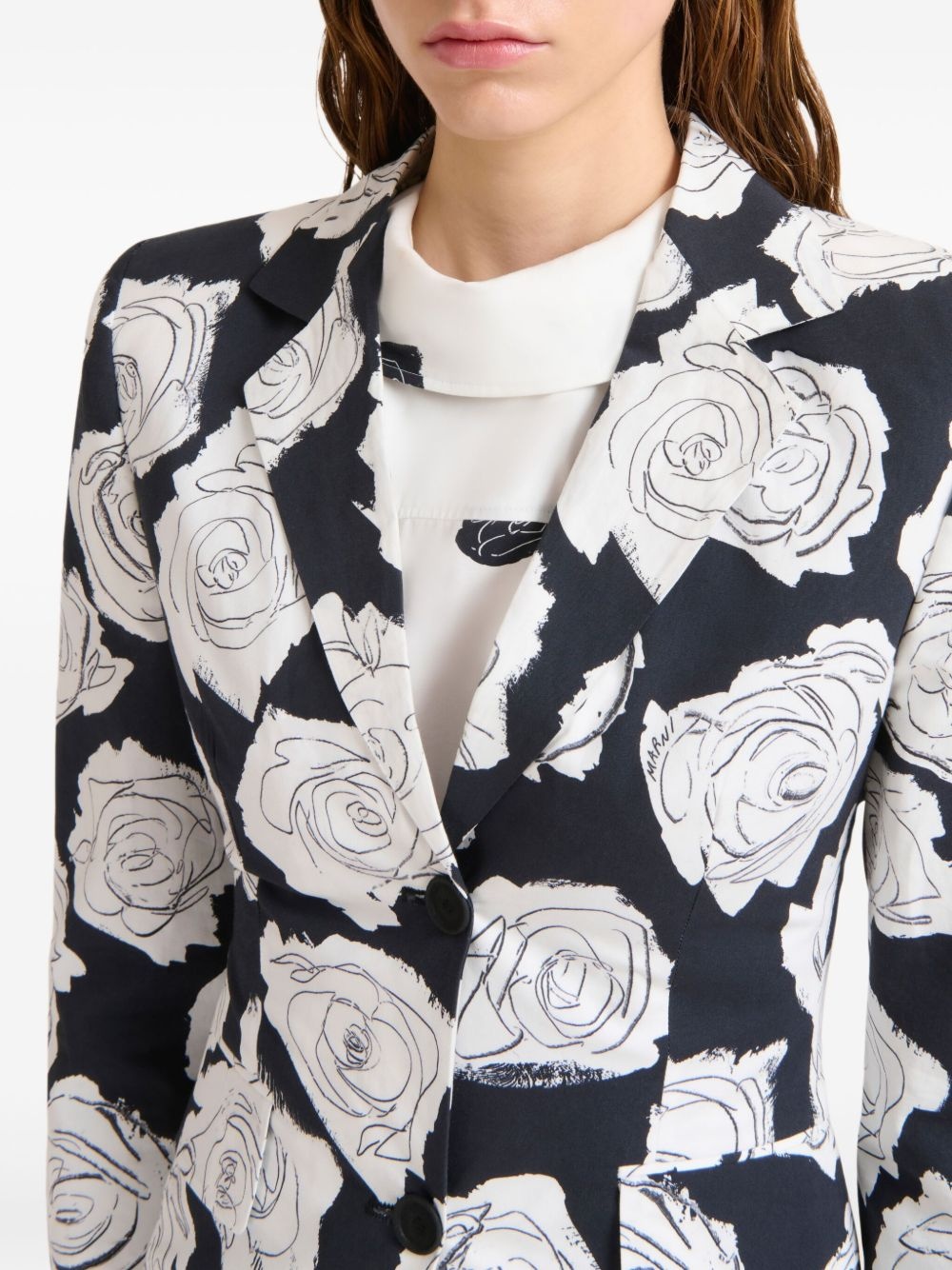 Aurora rose-print blazer - 5