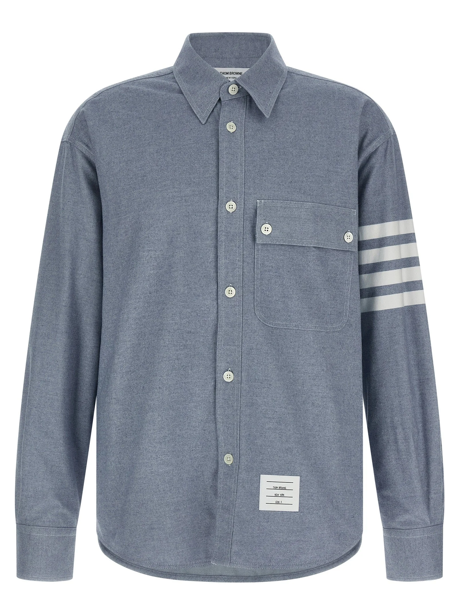 Thom Browne Men '4Bar' Flannel Shirt - 1