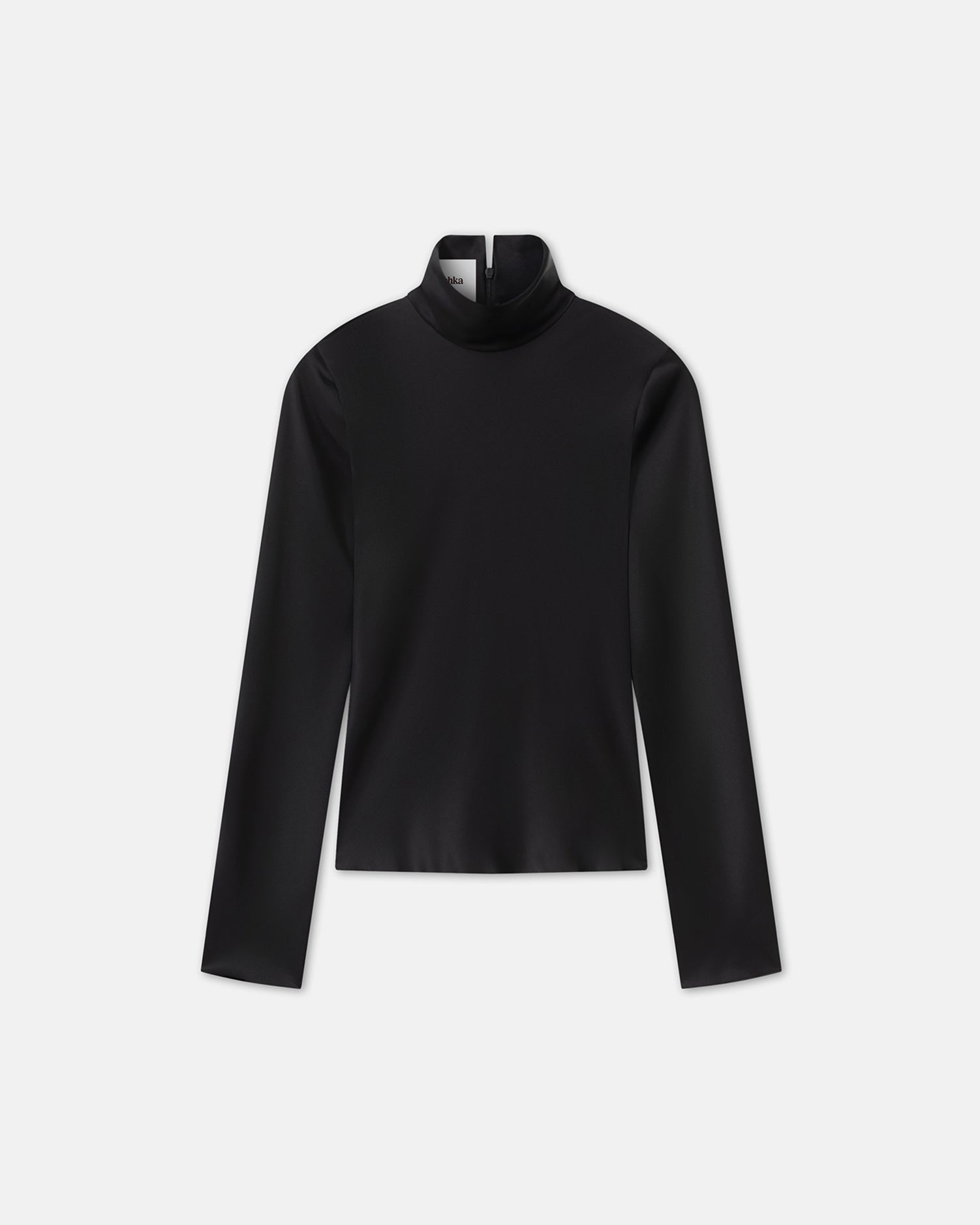 Slip Satin Turtleneck Top - 1