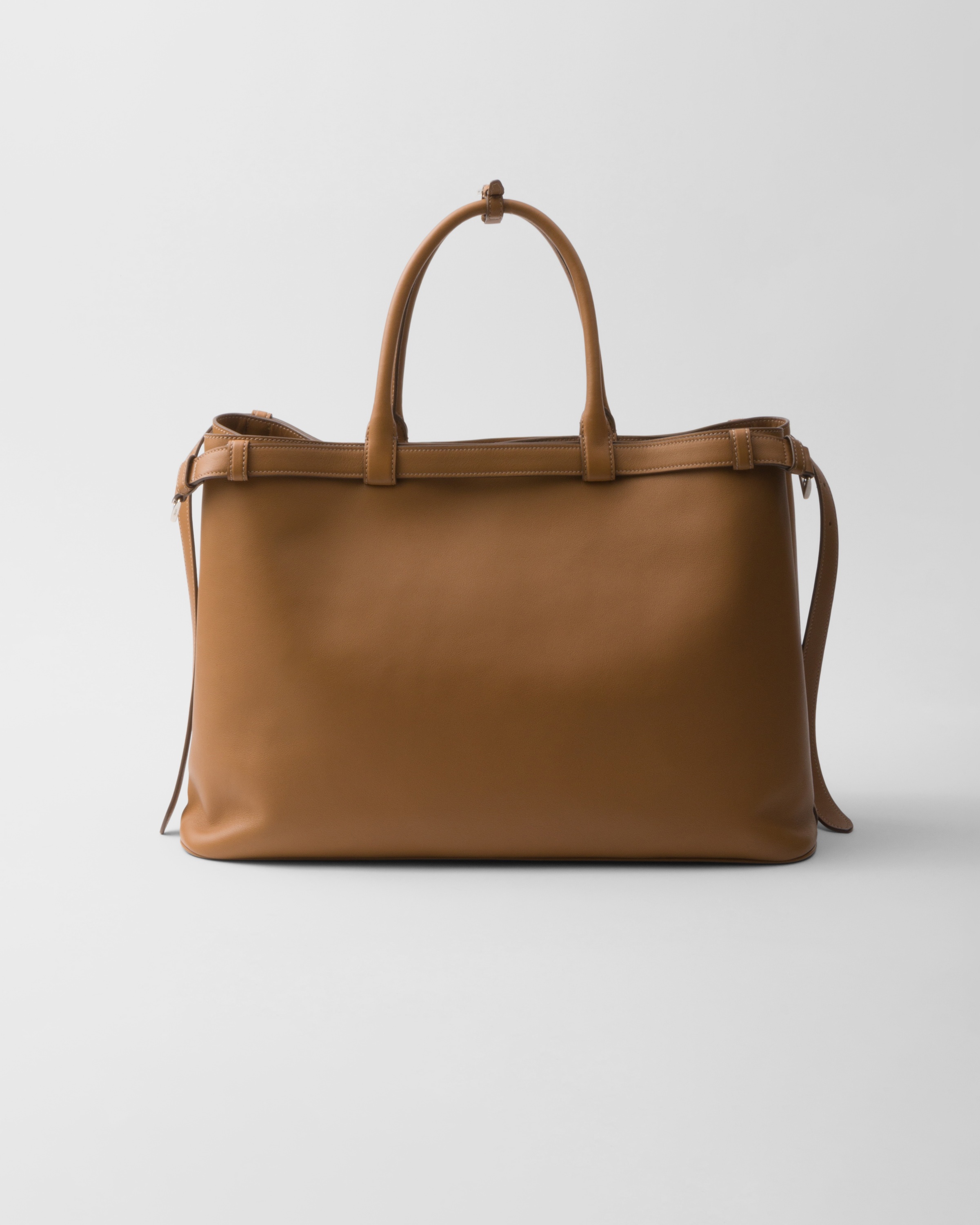 Prada Buckle leather handbag with double belt - 3