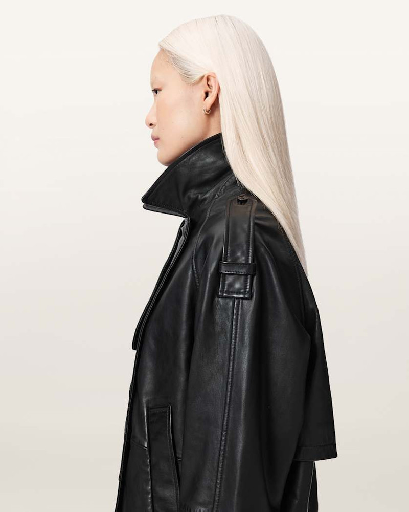 REYA CROPPED LEATHER MAC 7