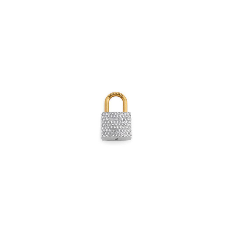 BALENCIAGA Women's Charm/keychain Bb Padlock With Rhinestones in Silver/gold outlook