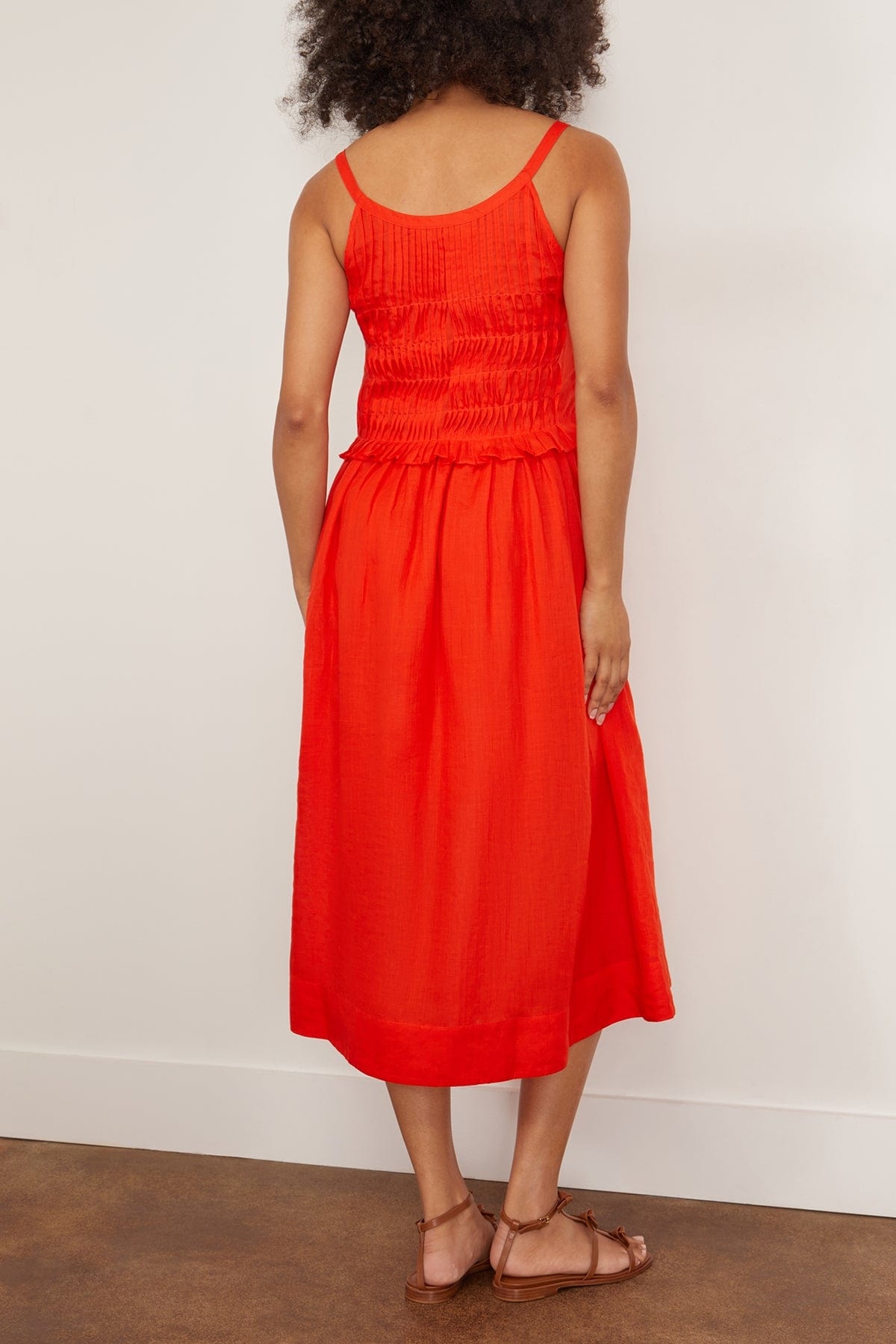 Zora Tank Button Down Dress in Chili - 4