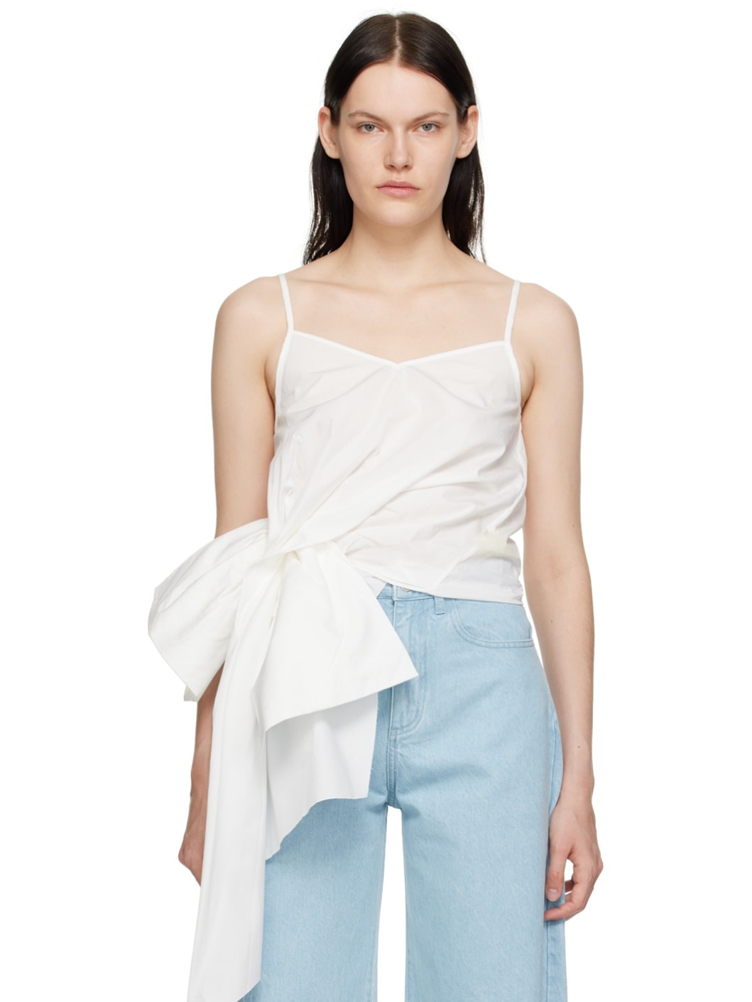 White Asymmetrical Camisole - 1