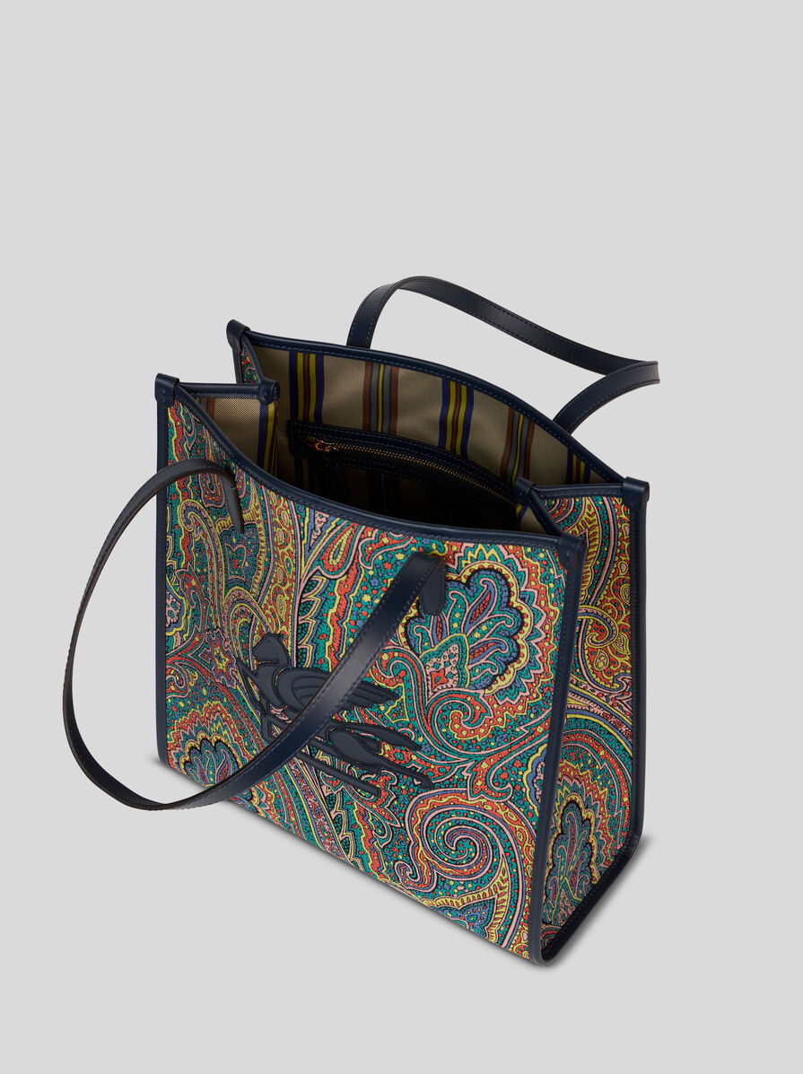 MEDIUM LOVE TROTTER BAG WITH MULTICOLOURED PAISLEY MOTIF - 4