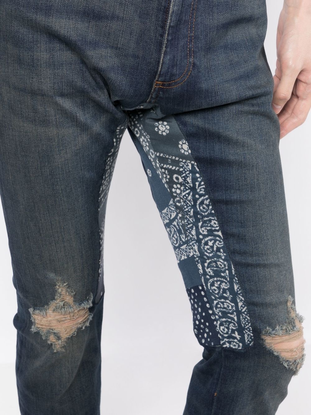 bandana-print straight-leg jeans - 5
