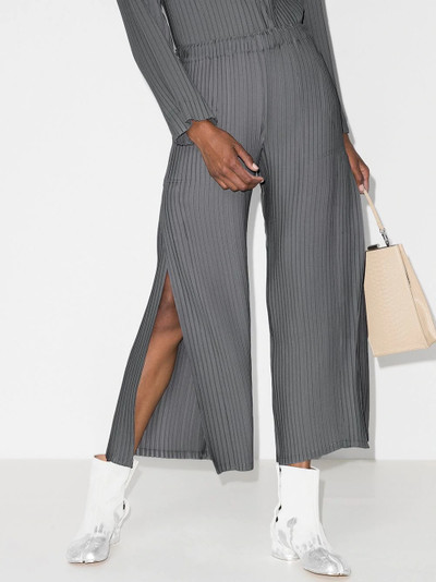 ISSEY MIYAKE plissé split-detail trousers outlook