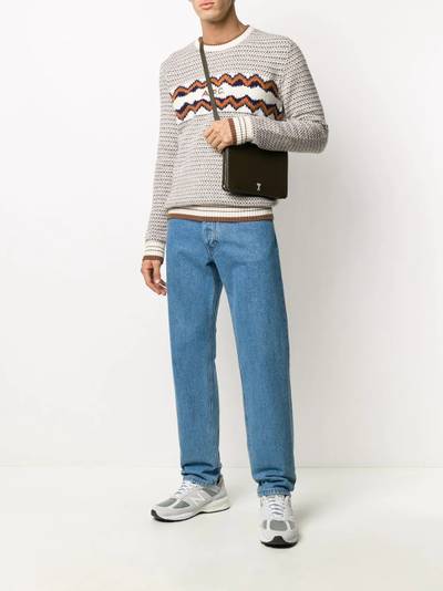 A.P.C. intarsia logo wool jumper outlook