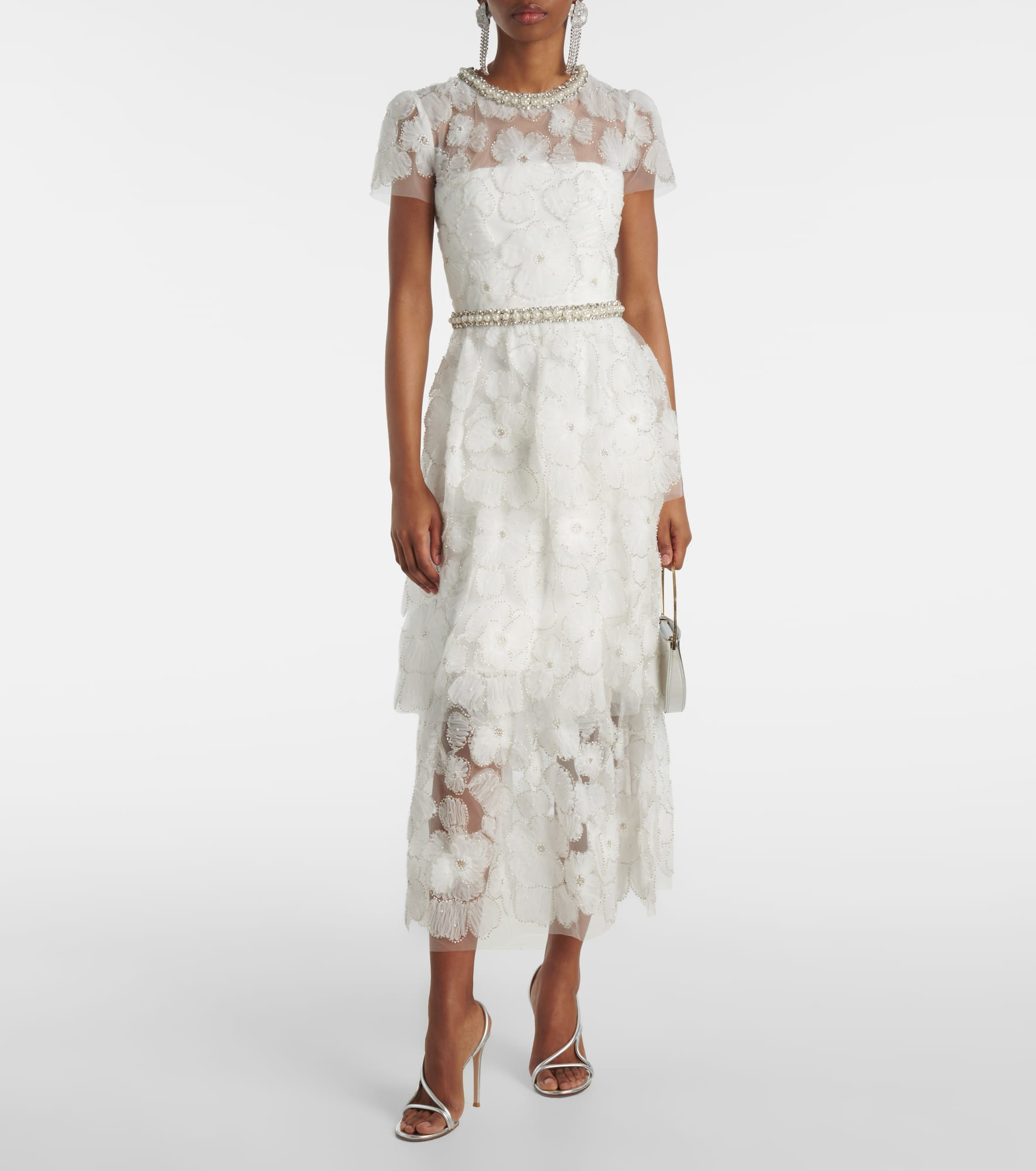 Bridal beaded tulle midi dress - 2