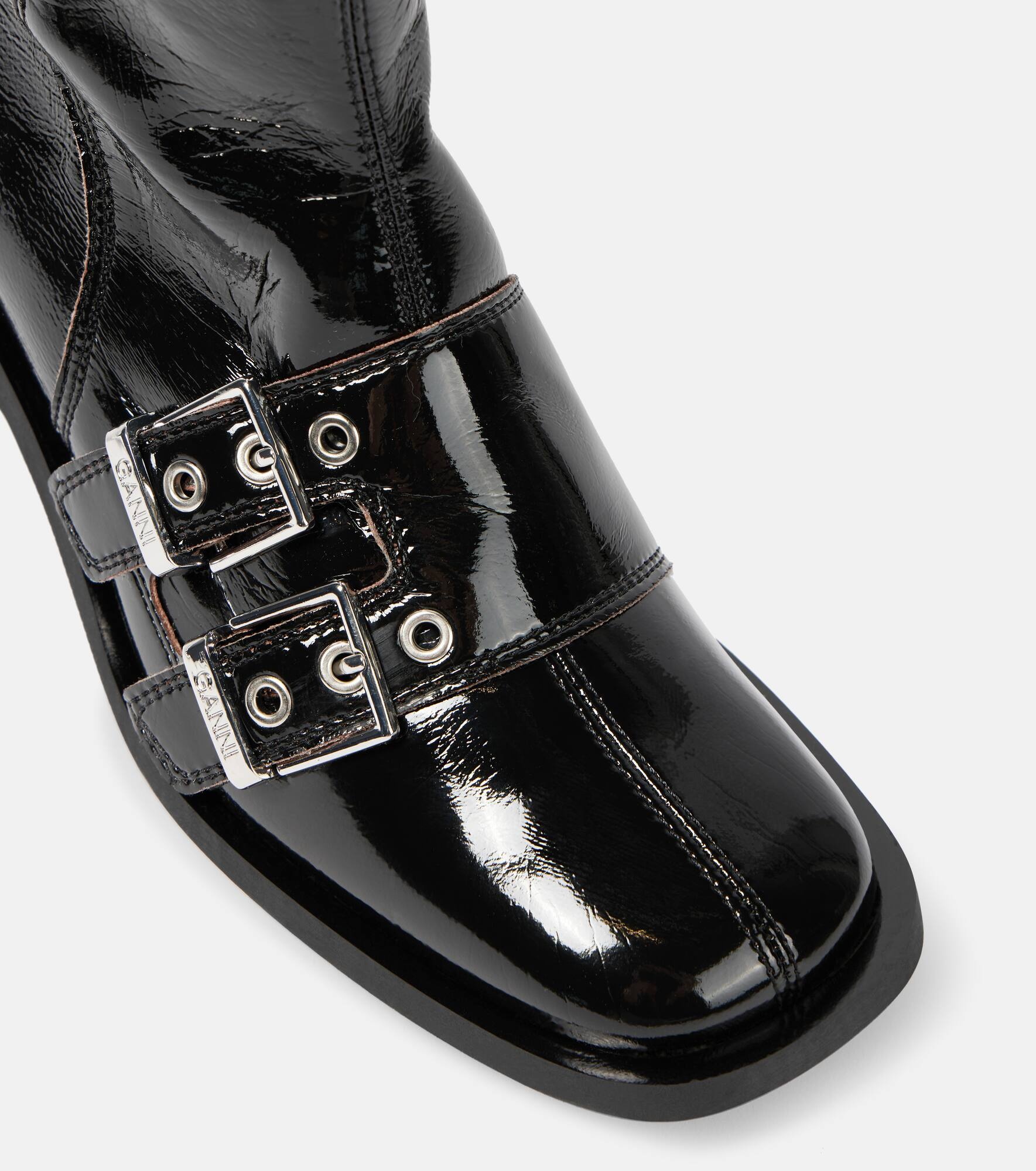 Feminine faux leather knee-high boots - 5