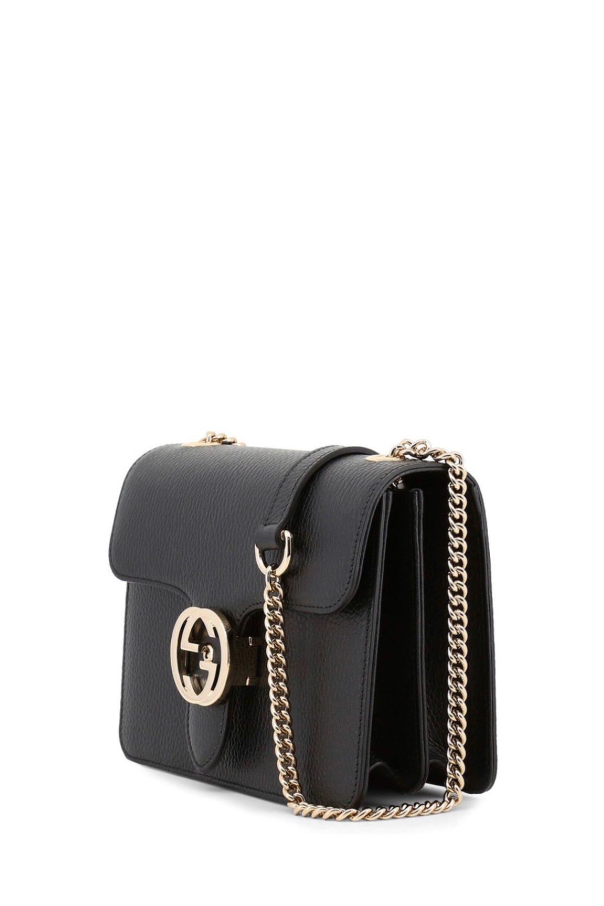 Interlocking shoulder bag GG Black Leather - 4