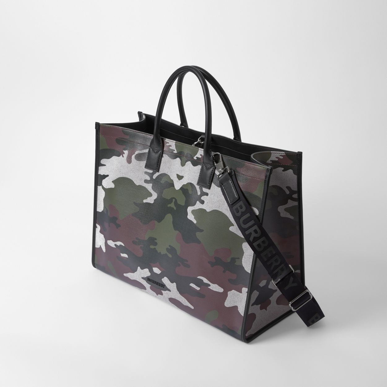 Camouflage Print Cotton Canvas Tote - 5