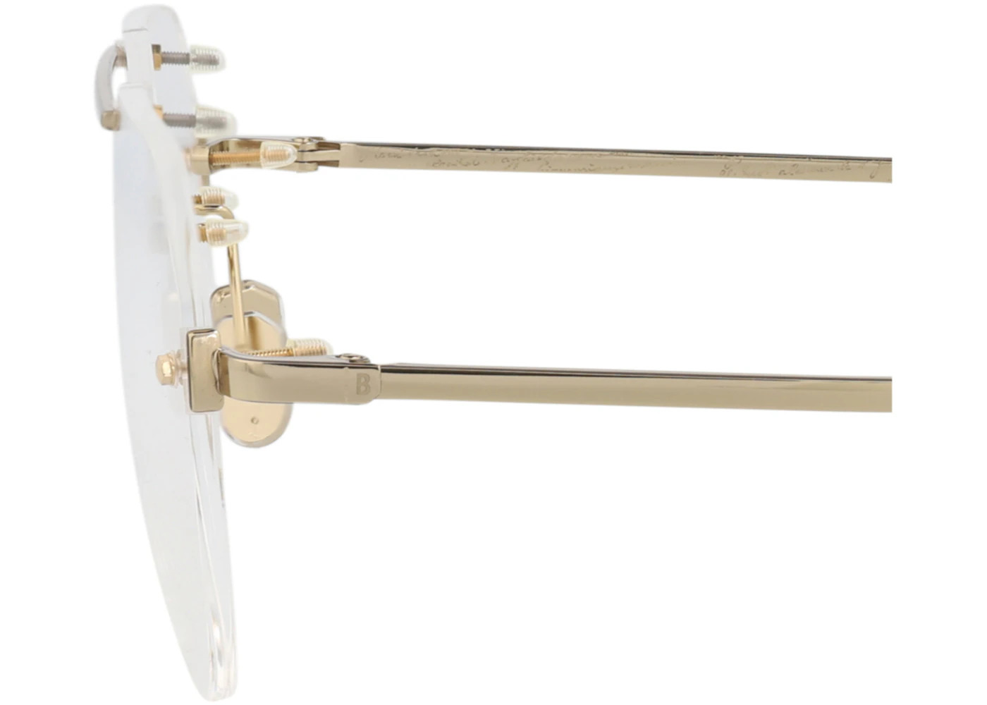 Berluti Aviator-Frame Titanium Optical Frames Gold Gold Transparent (BL50017U-58-032) - 4